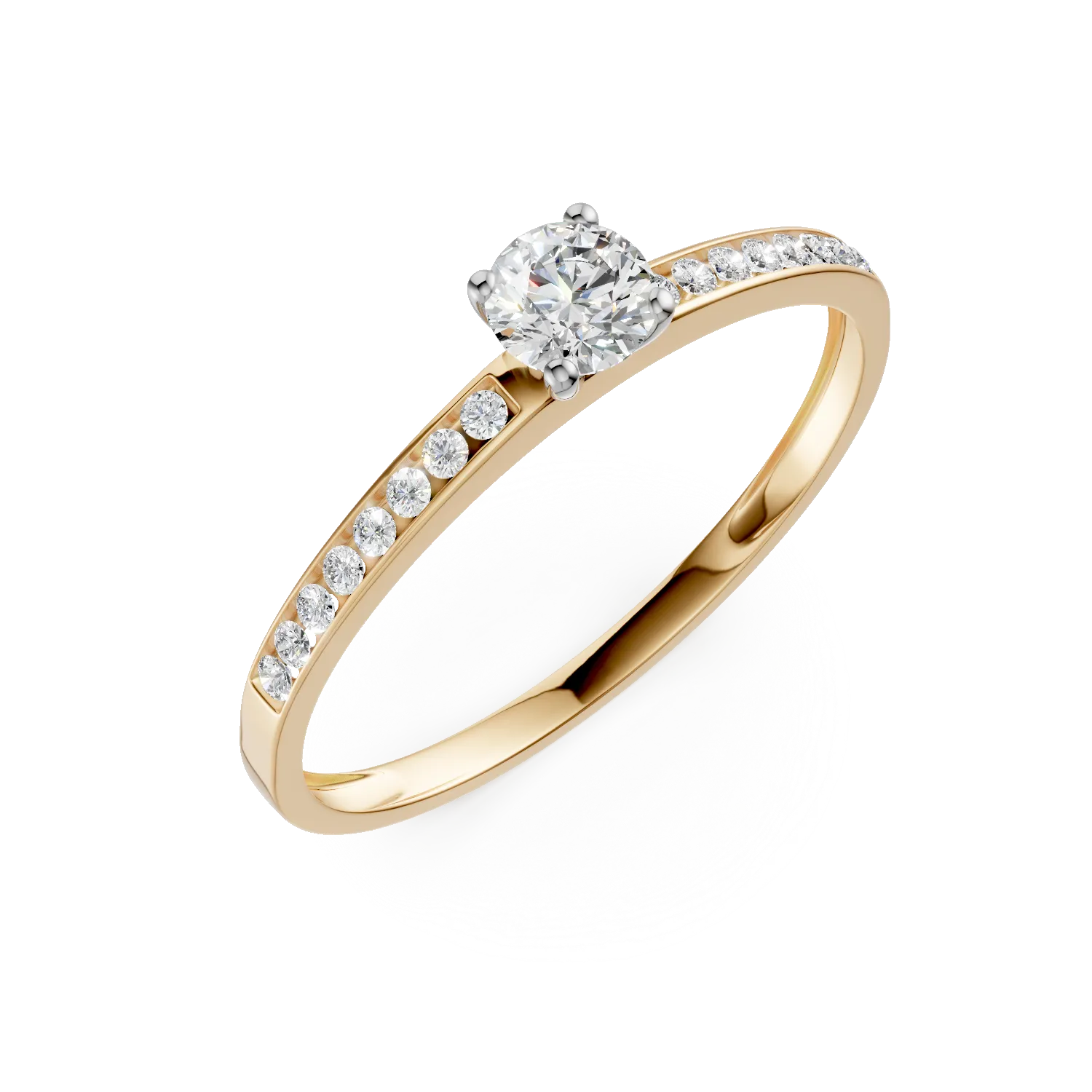 Inel de logodna din aur alb-galben cu zirconii Apparel & Accessories > Jewelry > Rings DAAR 2 Inel de logodna din aur alb-galben cu zirconii Apparel & Accessories > Jewelry > Rings DAAR 2