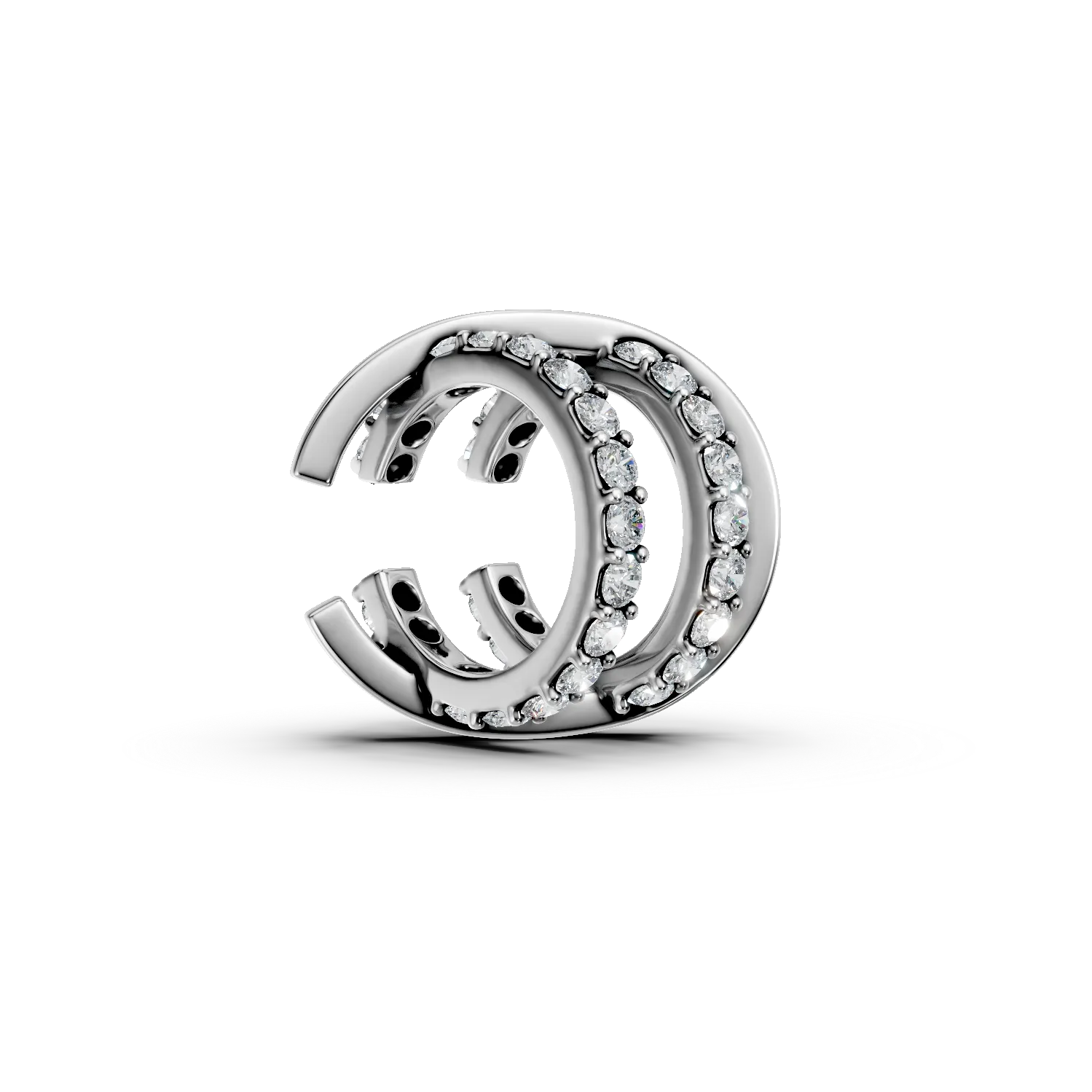 Cercel ear cuff din argint cu zirconii