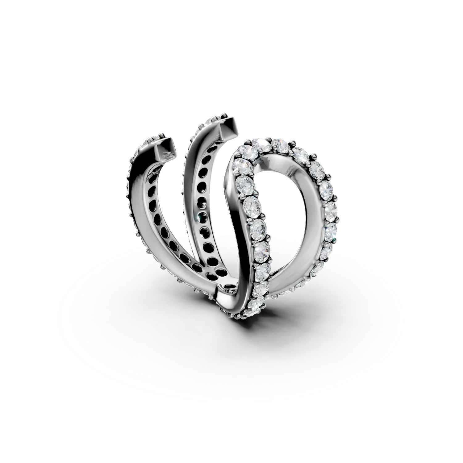 Cercel ear cuff din argint cu zirconii - imagine 5