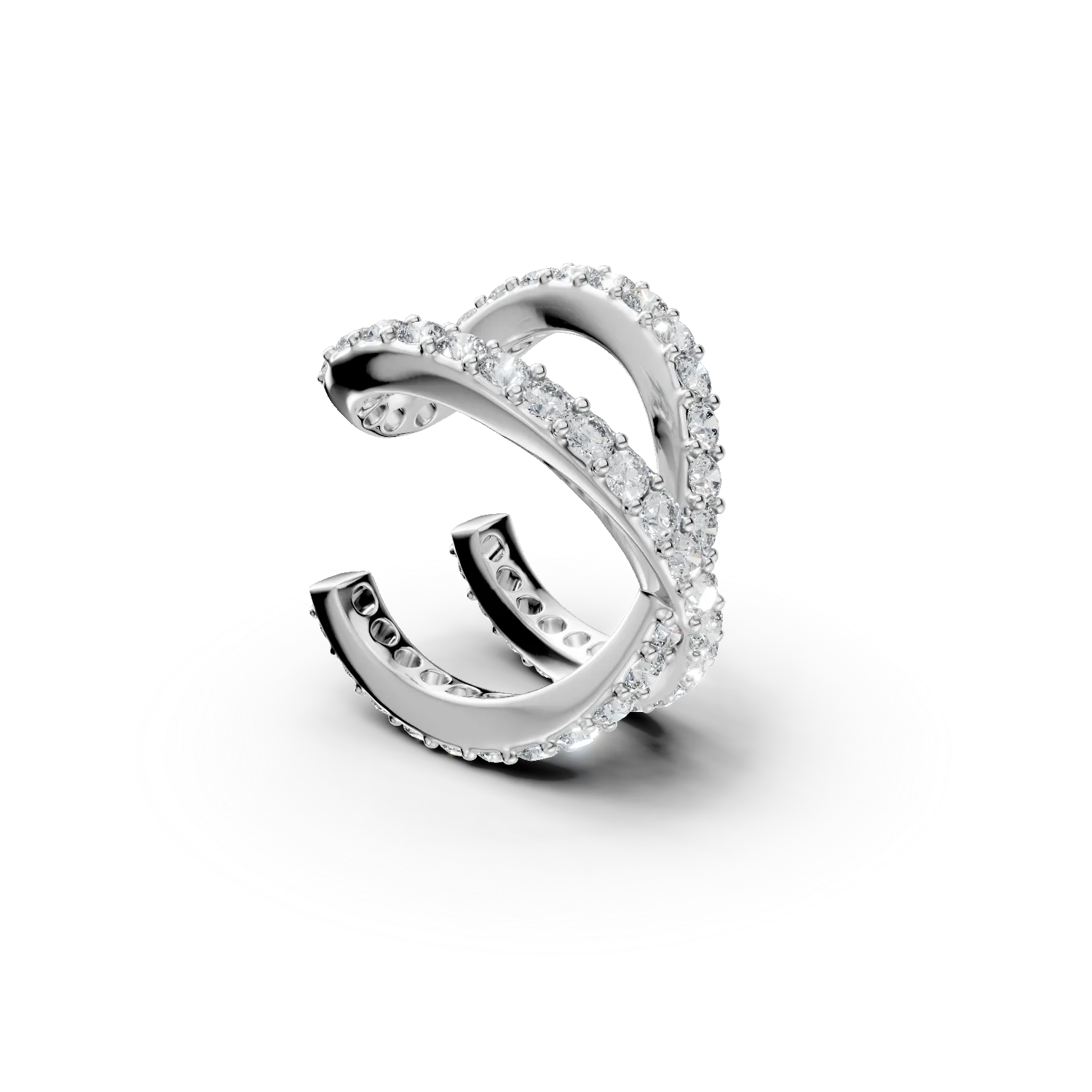 Cercel ear cuff din argint cu zirconii