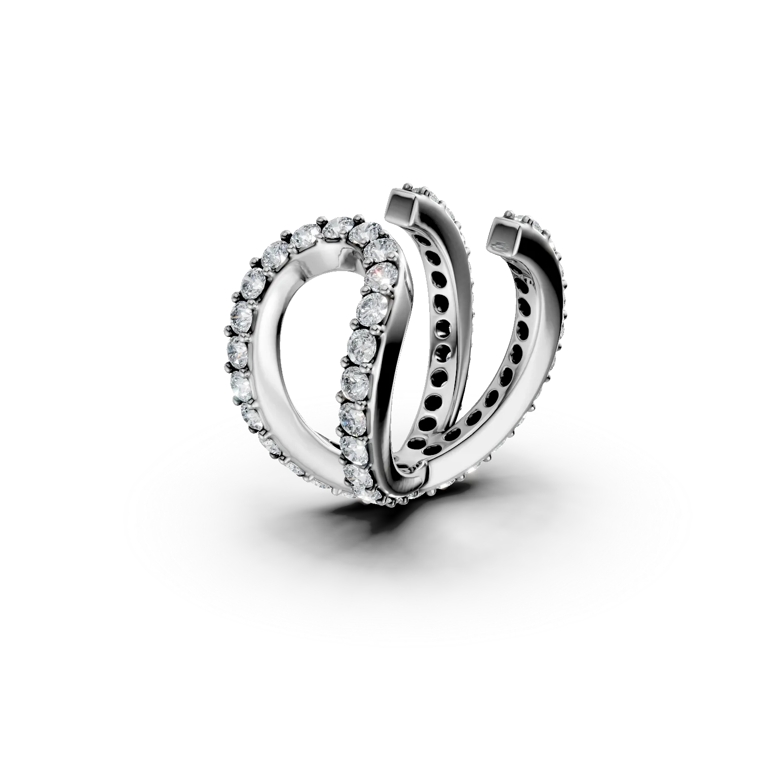 Cercel ear cuff din argint cu zirconii