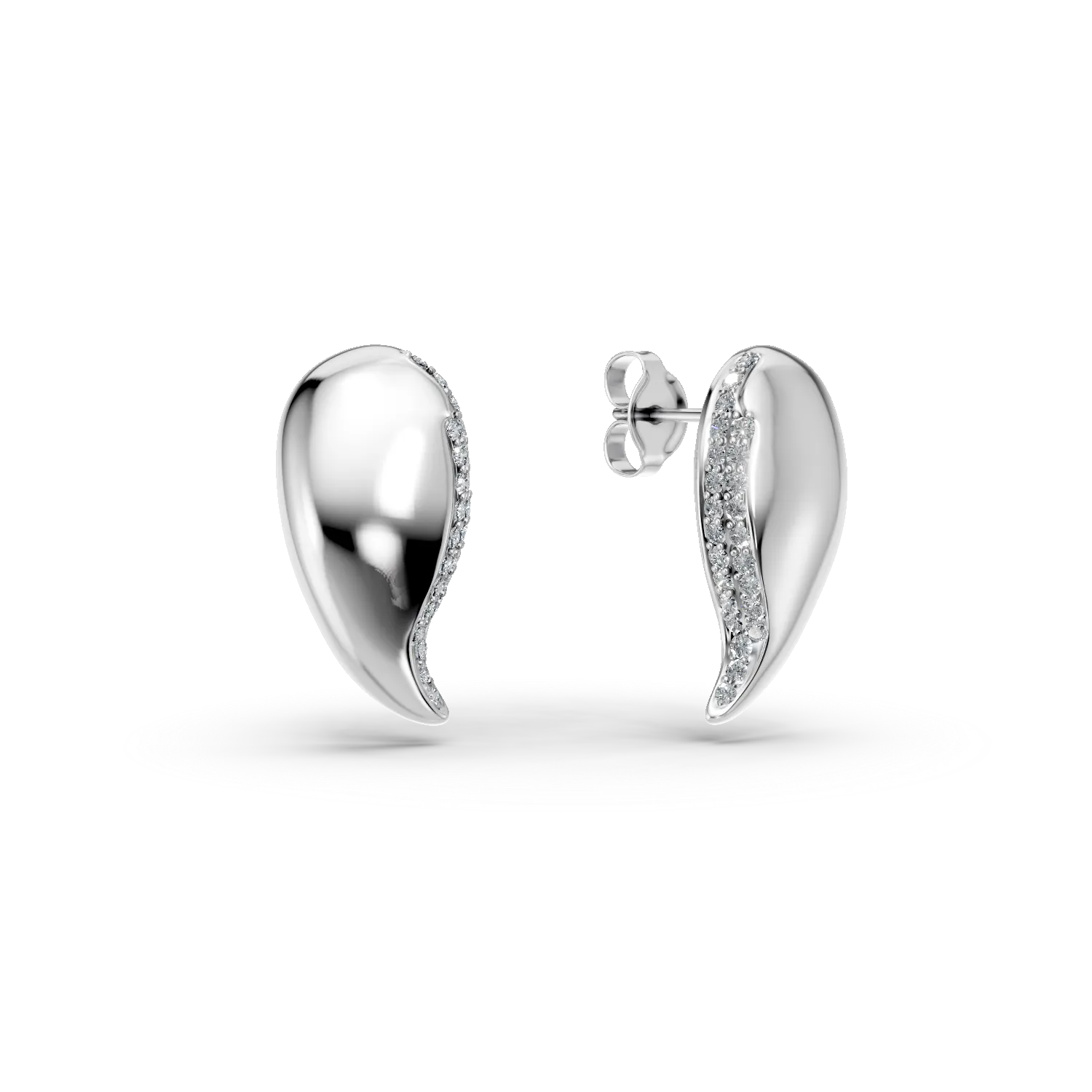 Cercei stud din argint cu zirconii - Imagine 1