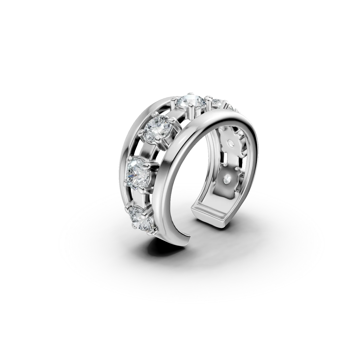 Cercel ear cuff din argint cu zirconii - imagine 5