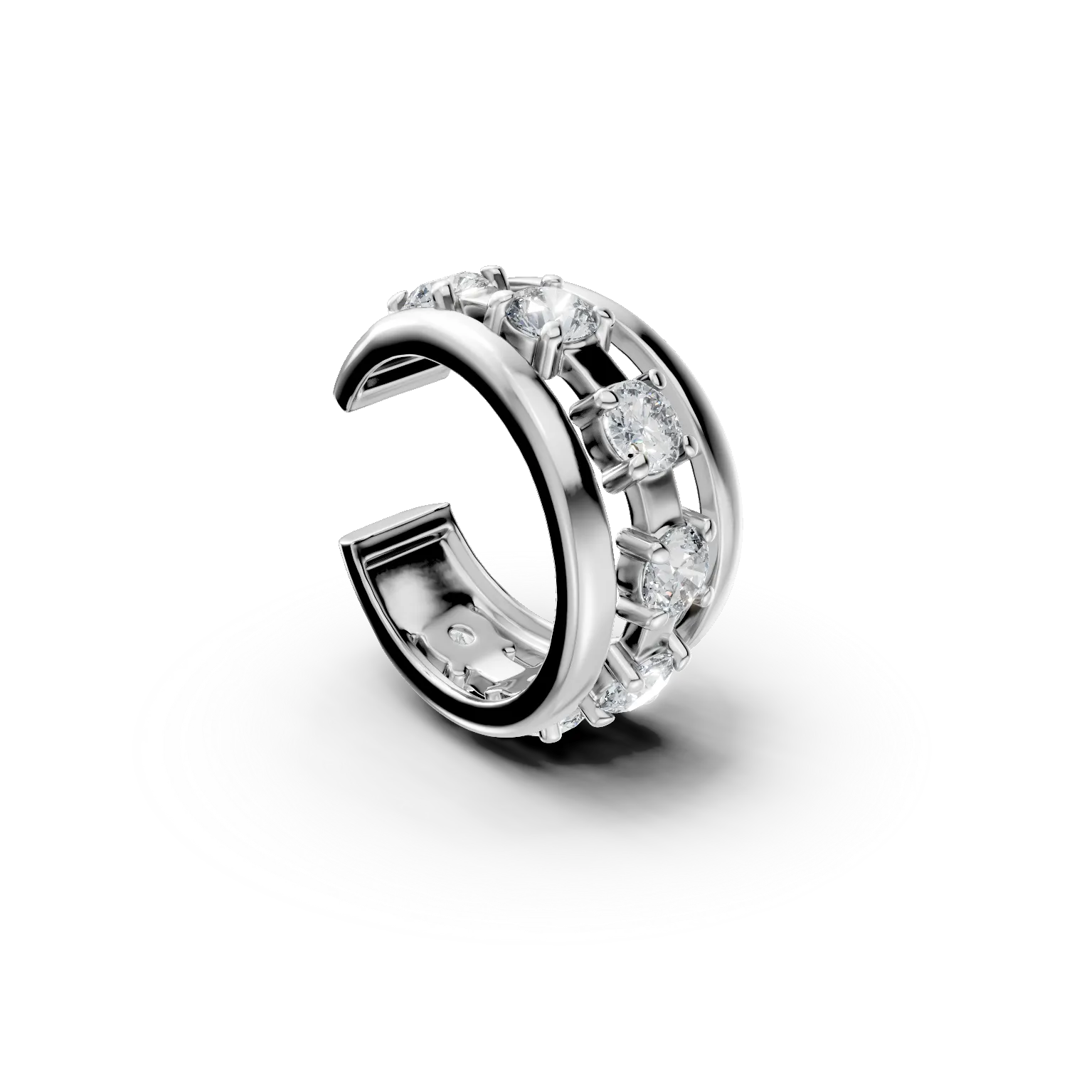 Cercel ear cuff din argint cu zirconii