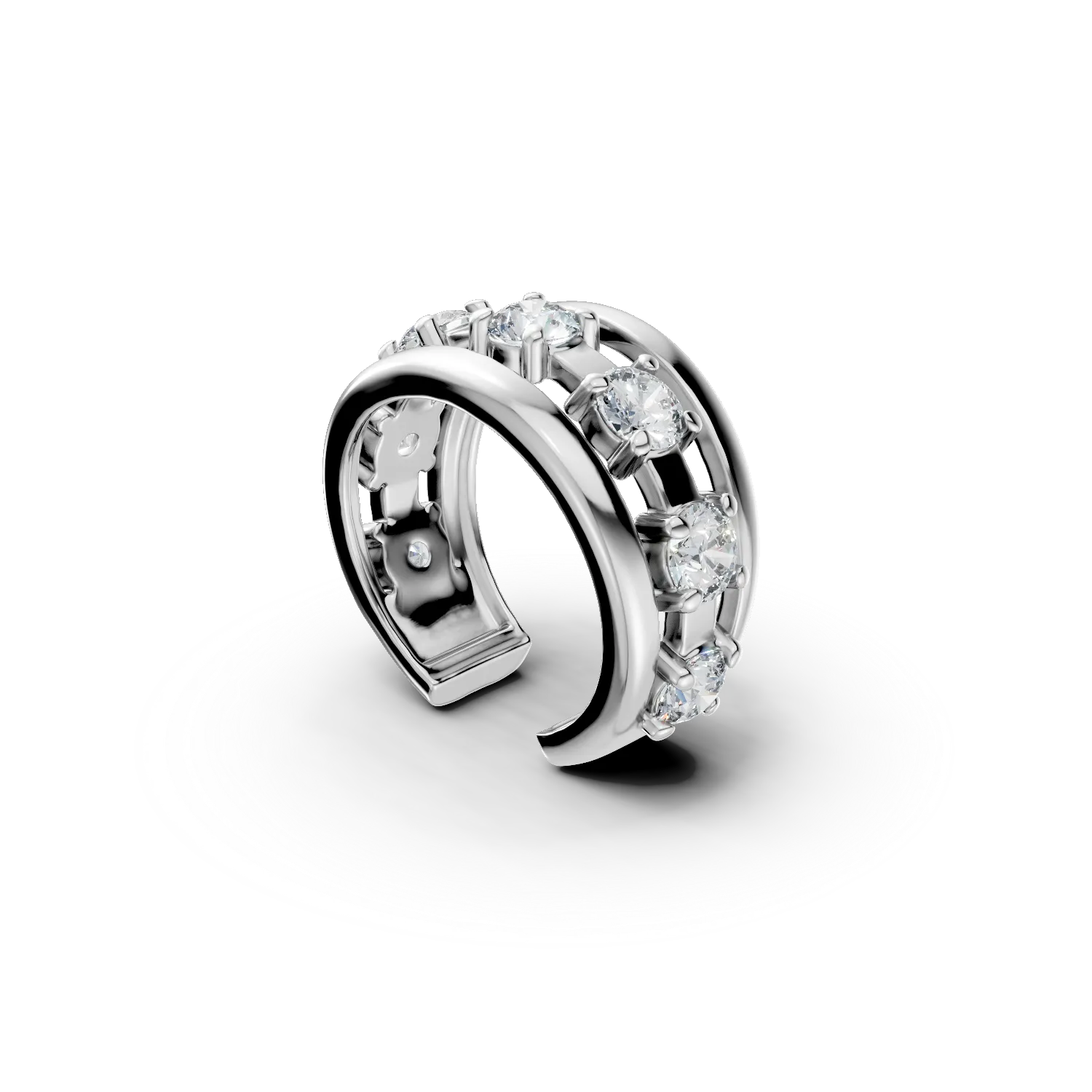 Cercel ear cuff din argint cu zirconii
