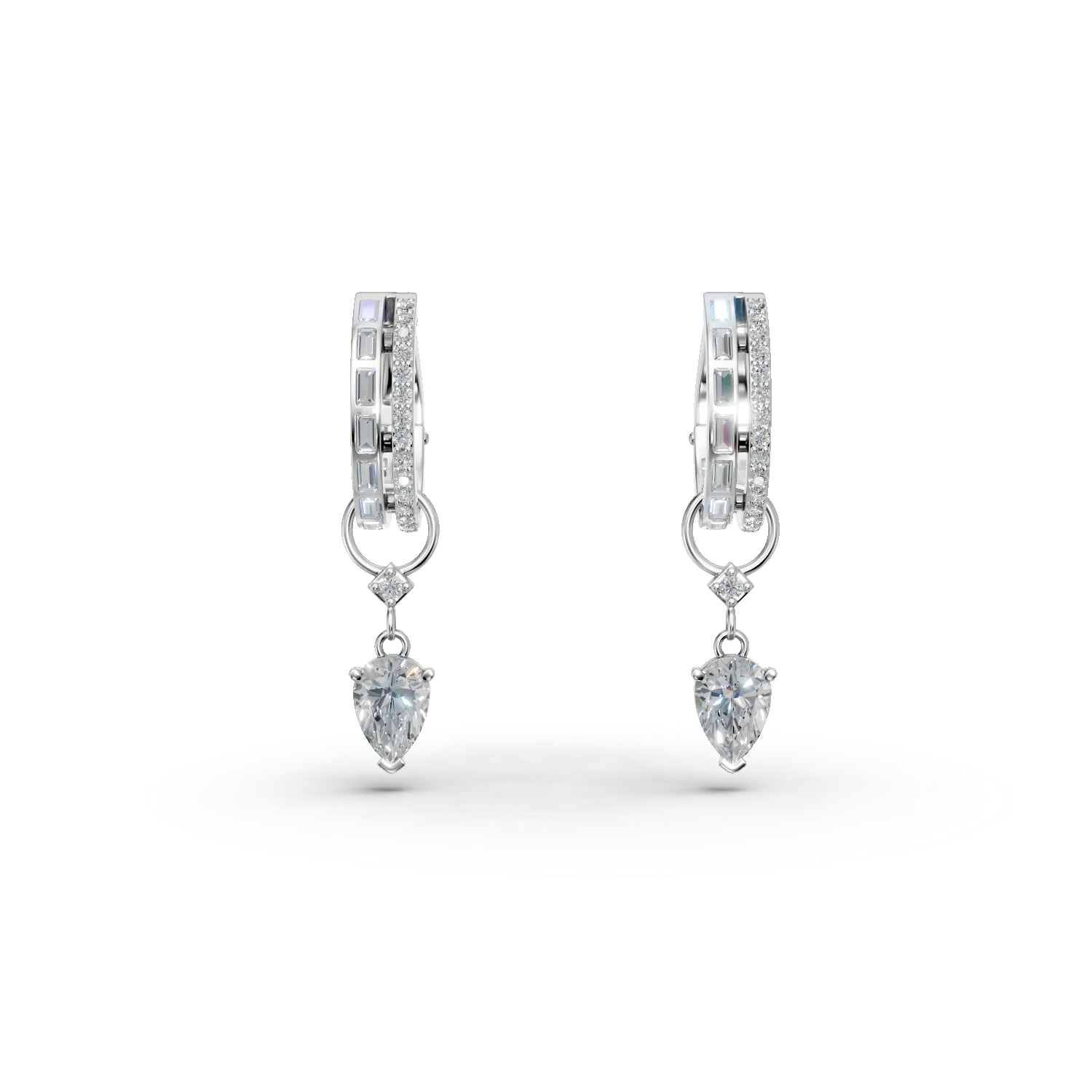 Cercei on-ear din argint cu zirconii