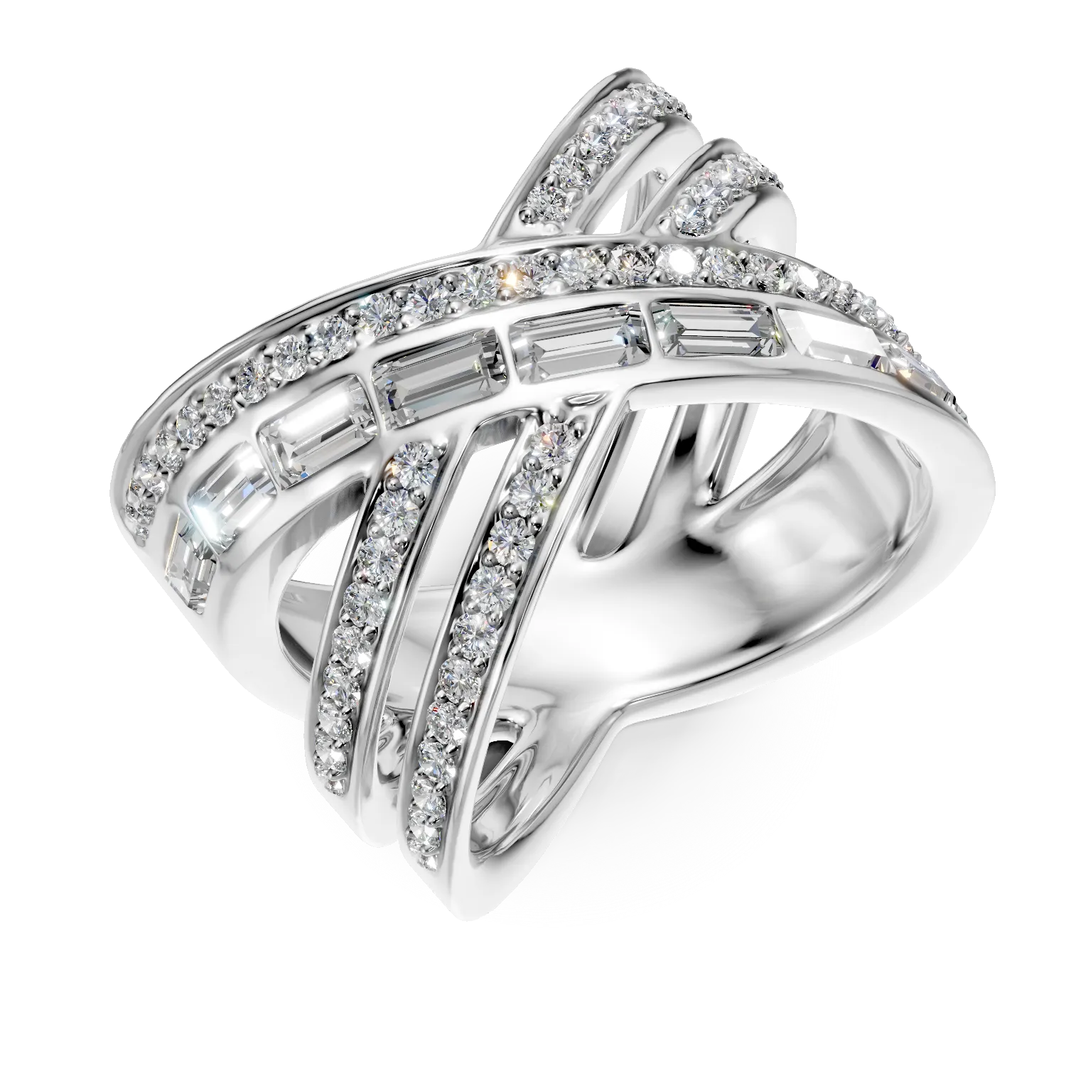 Inel geometric din argint cu zirconii - imagine 7