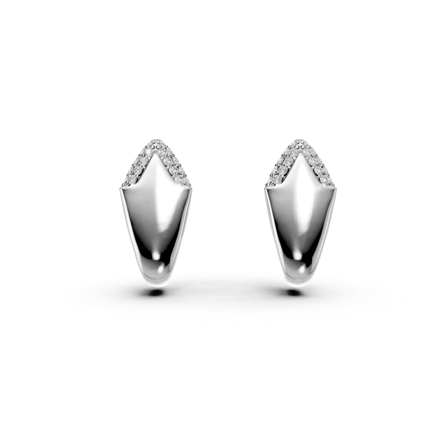 Cercei geometrici din argint cu zirconii