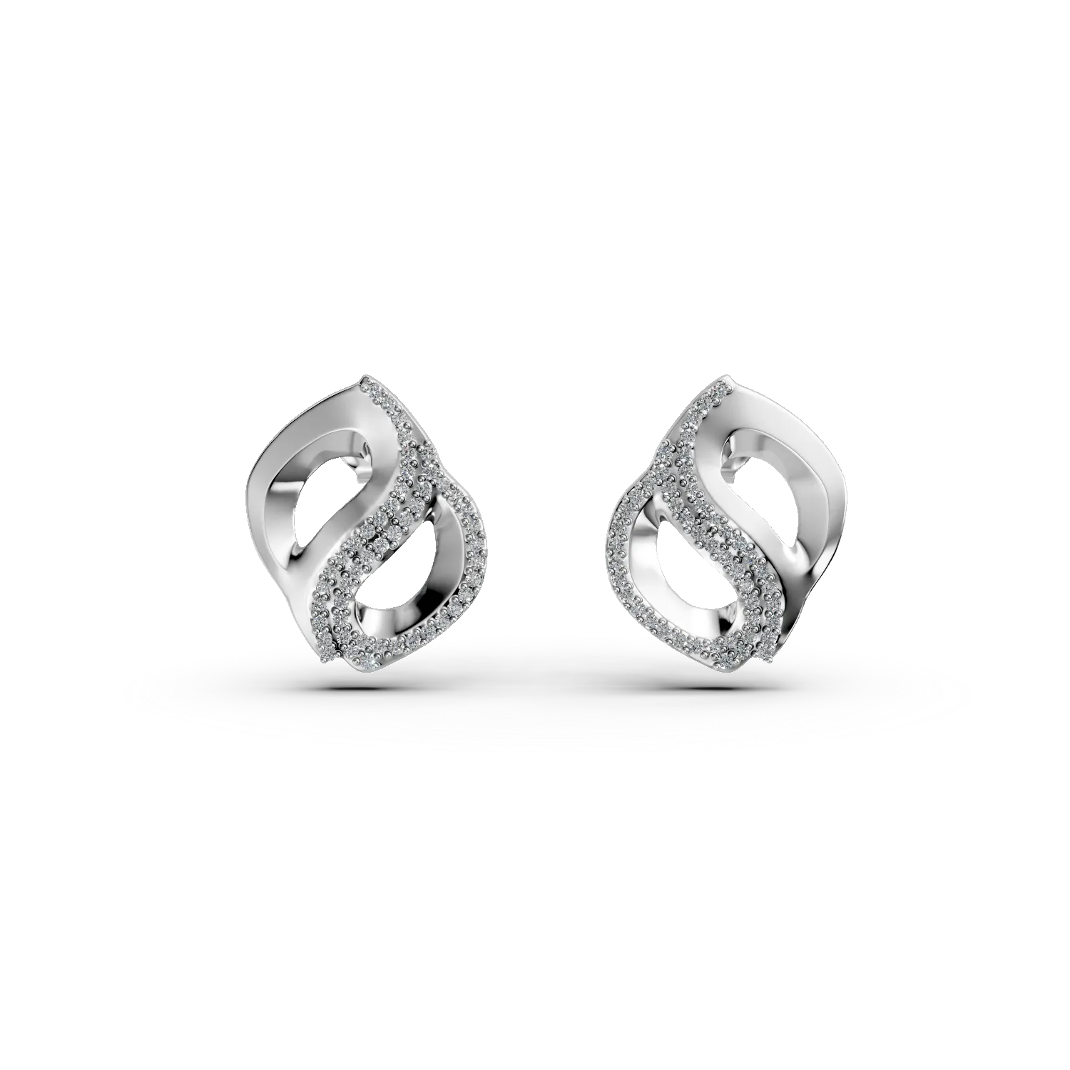 Cercei stud din argint cu zirconii