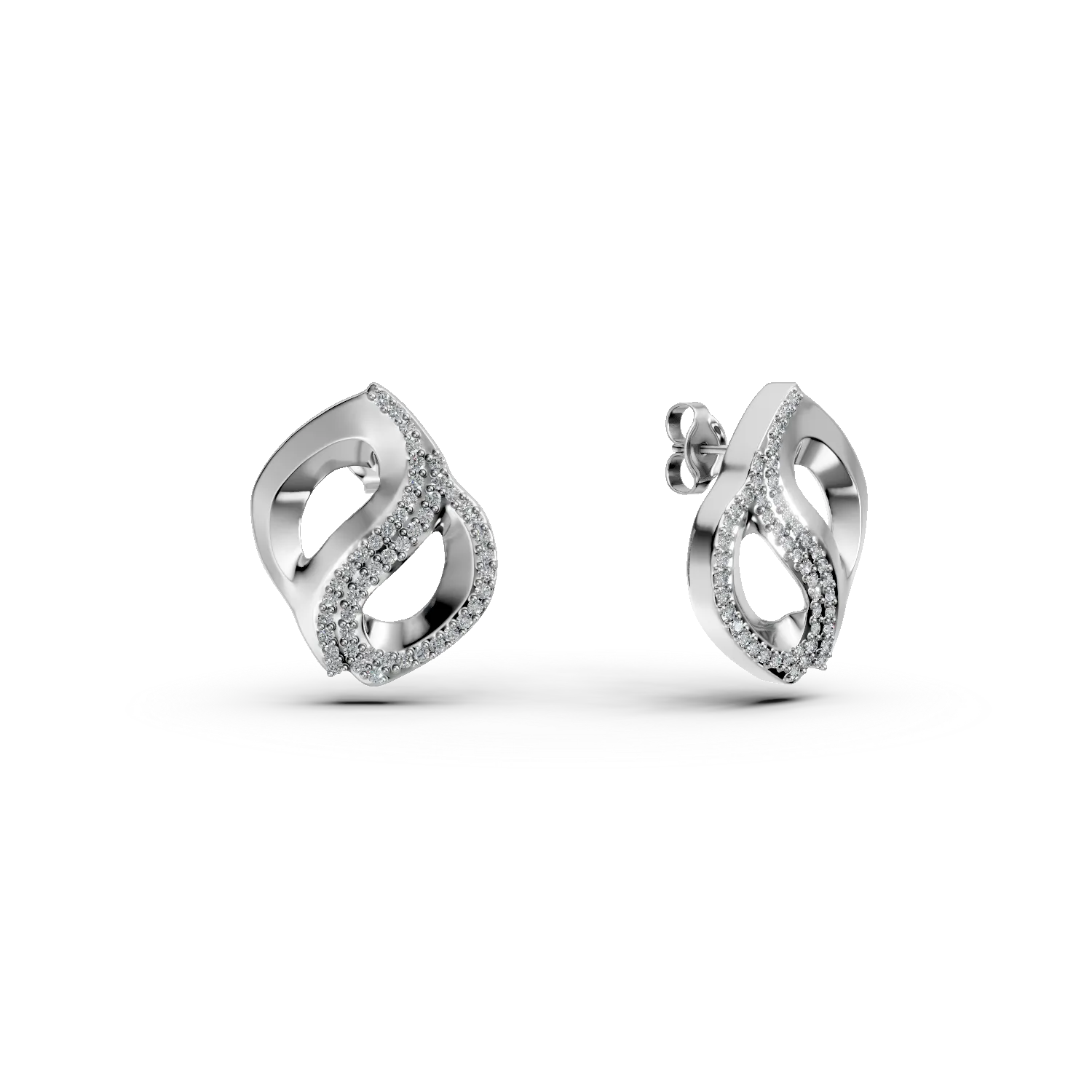 Cercei stud din argint cu zirconii