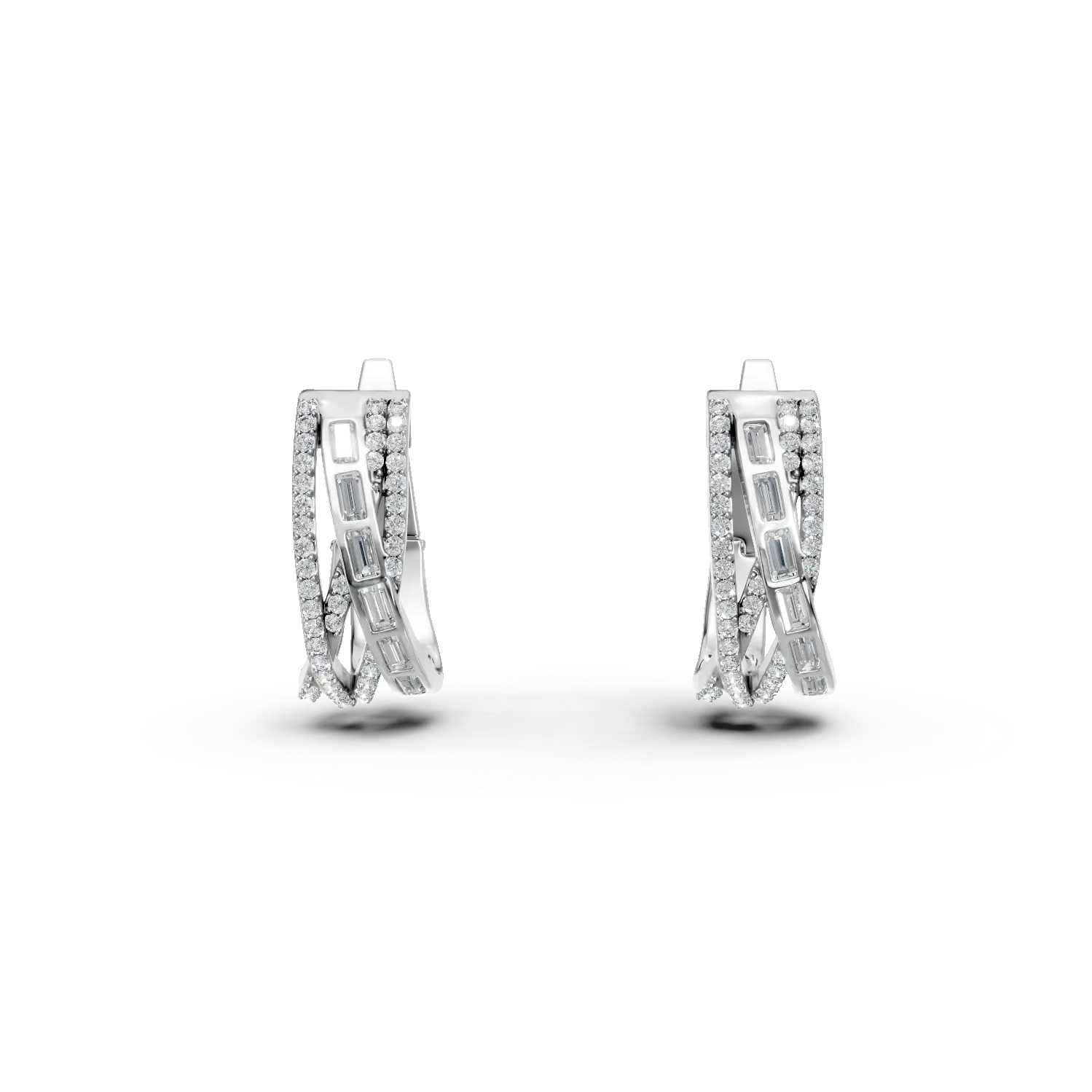 Cercei on-ear din argint cu zirconii