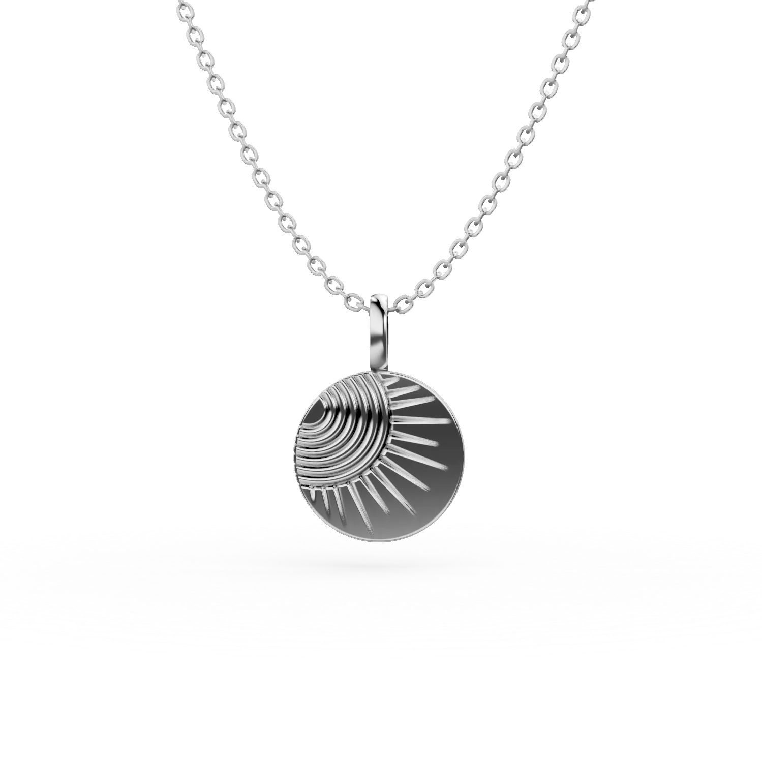 Lant cu pandantiv rotund din argint