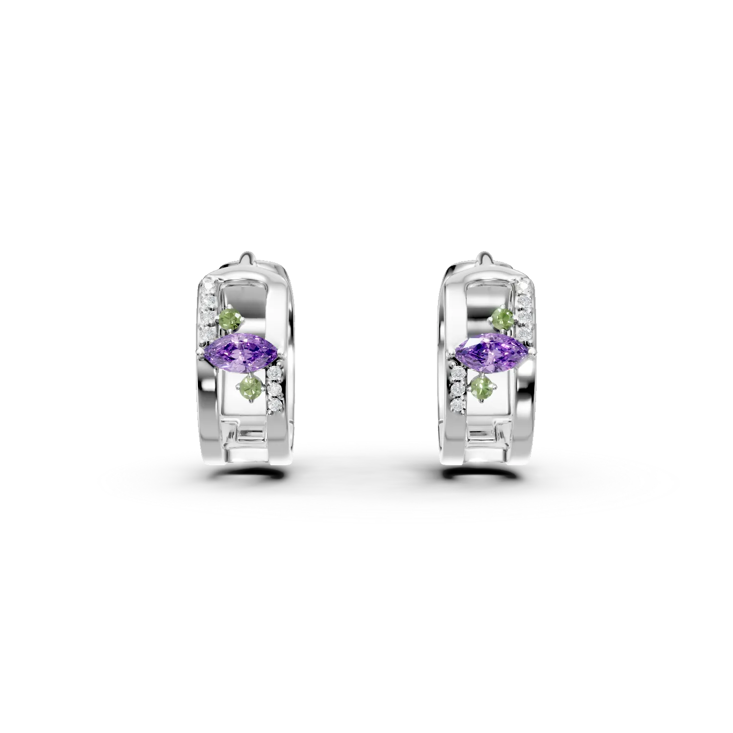 Cercei din argint cu pietre semipretioase de 0.4ct