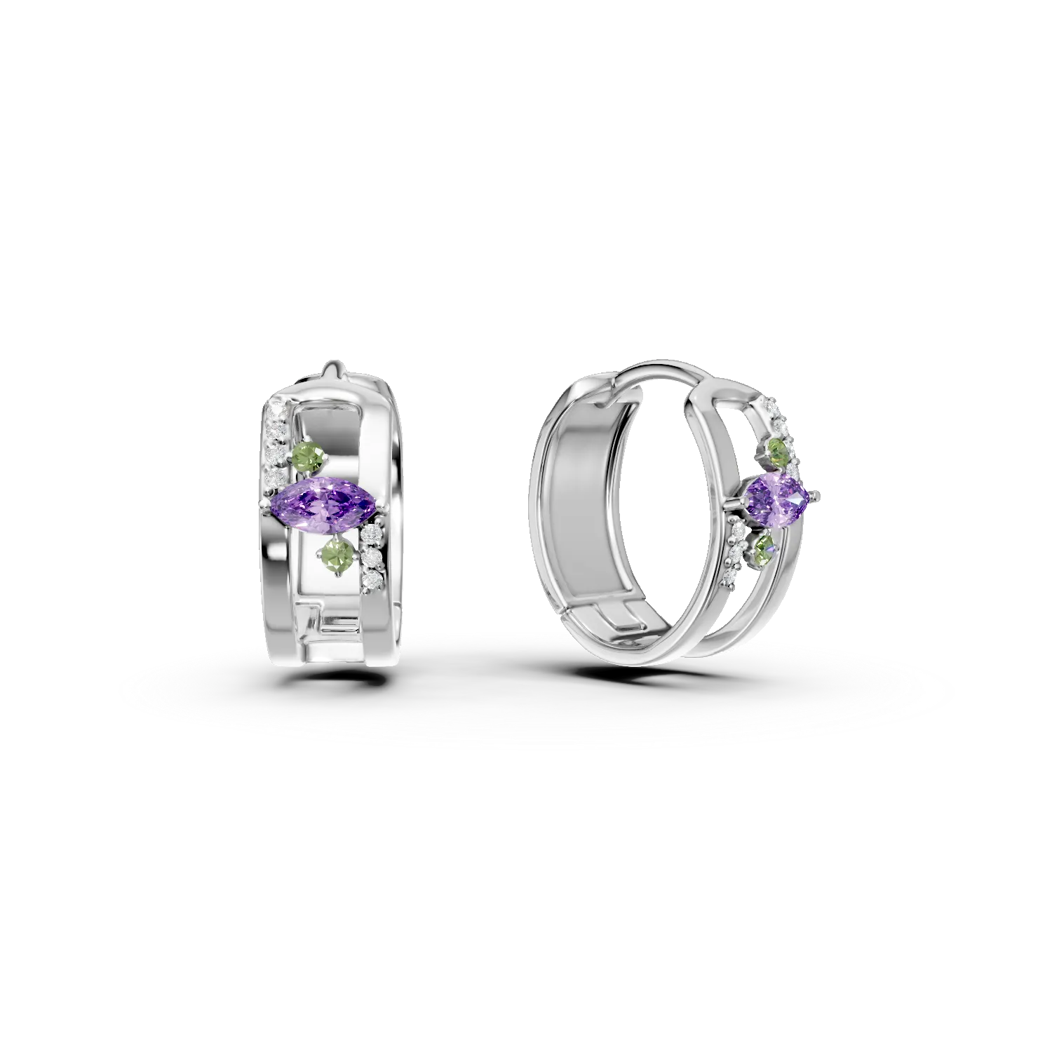 Cercei din argint cu pietre semipretioase de 0.4ct