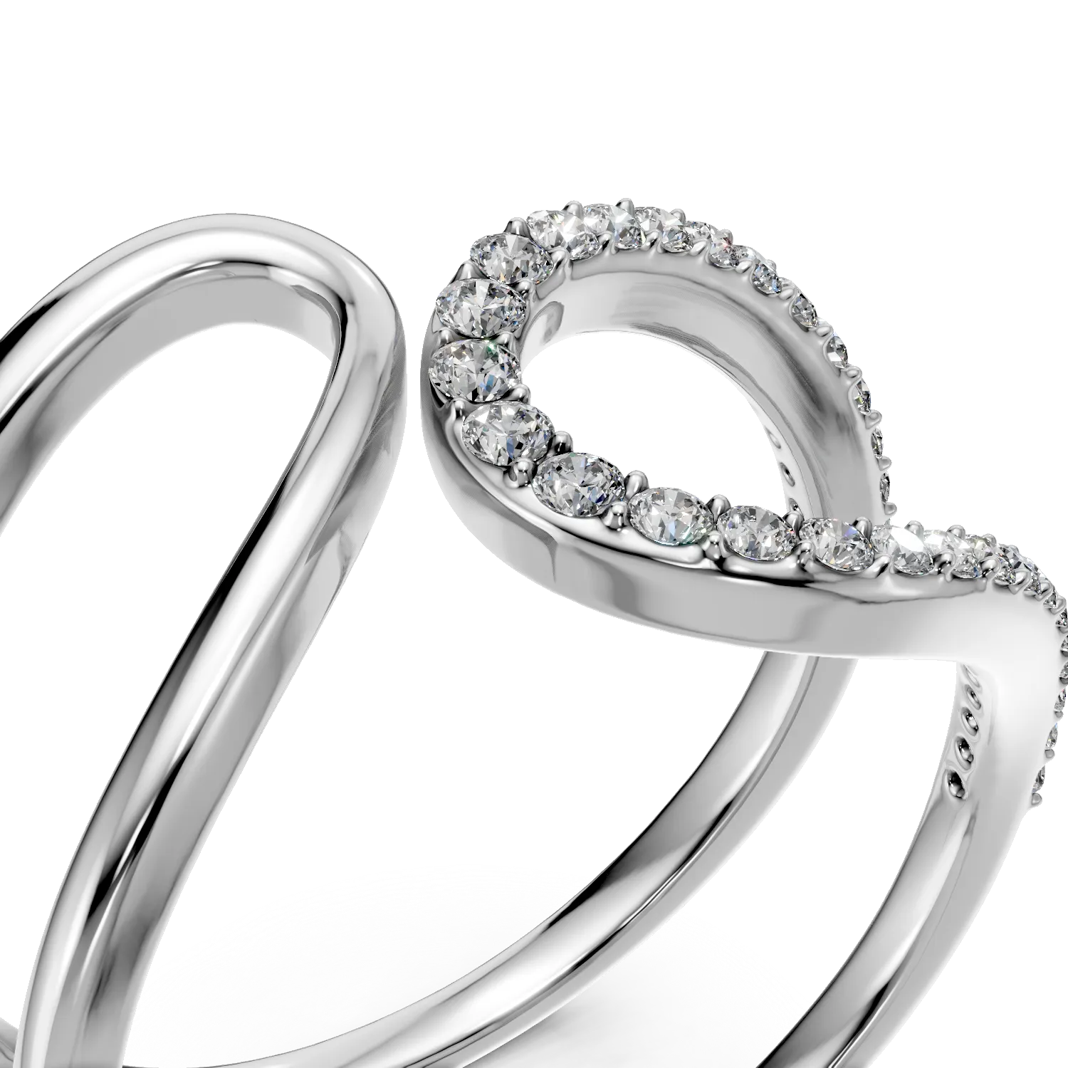 Inel din aur alb cu diamante de 0.2ct create in laborator