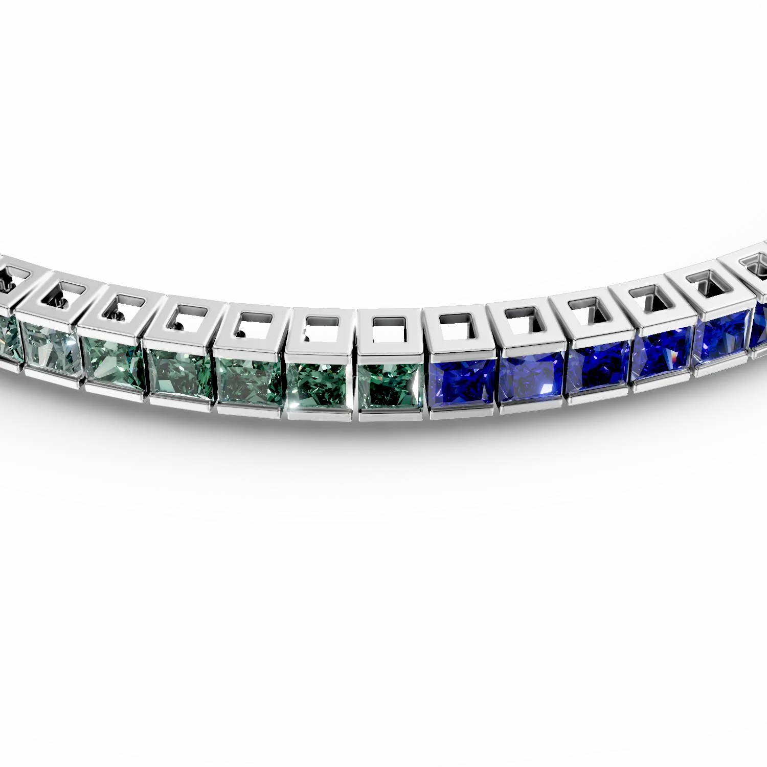 Bratara tennis din argint cu zirconii multicolore
