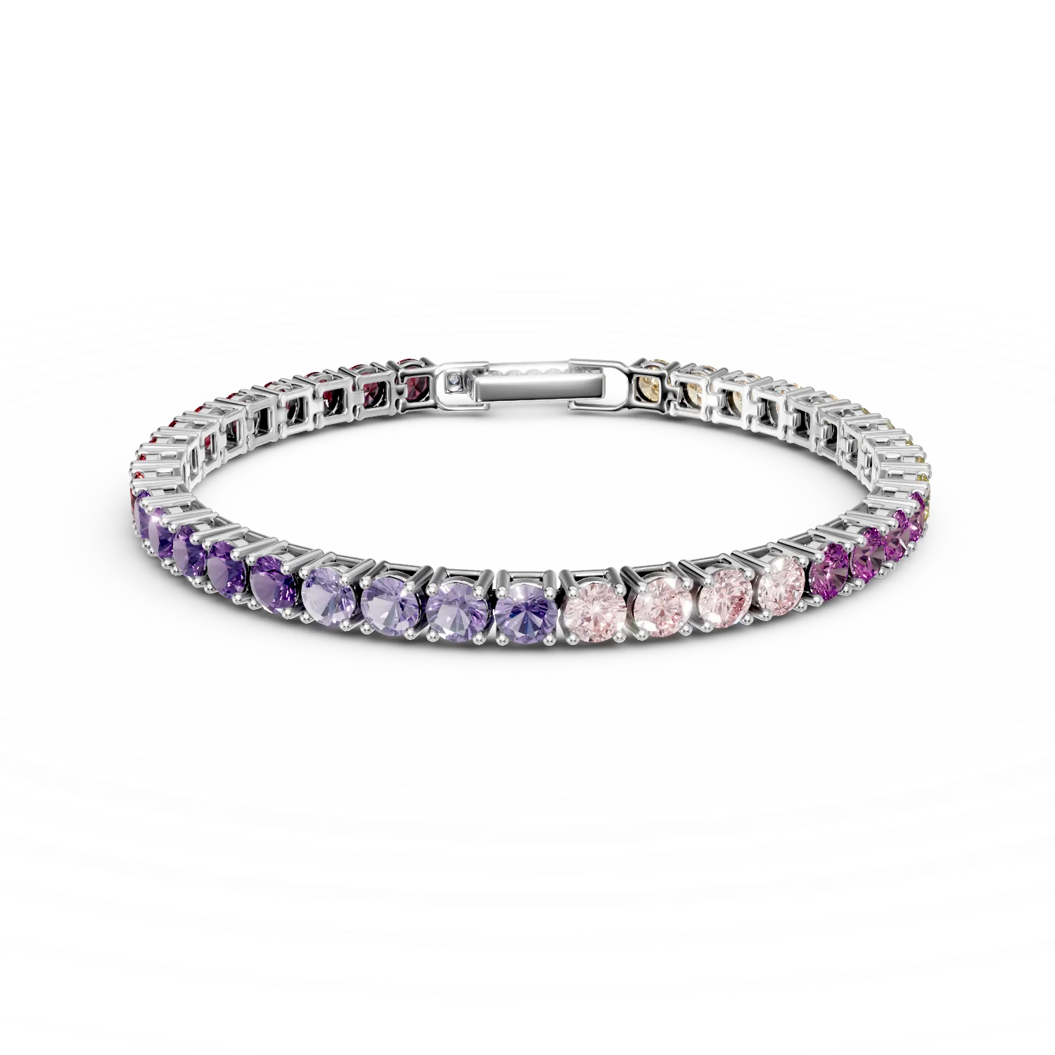 Bratara tennis din argint cu zirconii multicolore