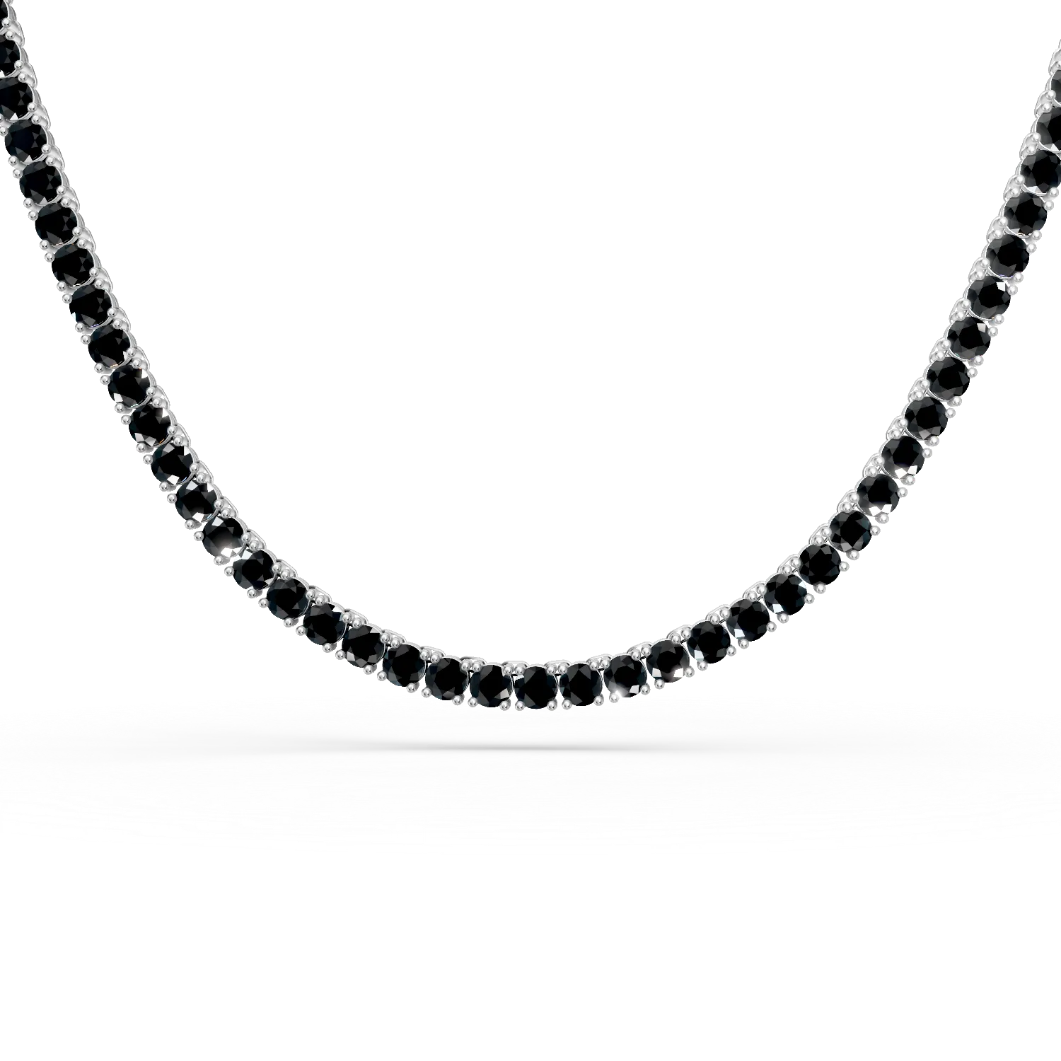 Colier tennis din argint cu zirconii negre