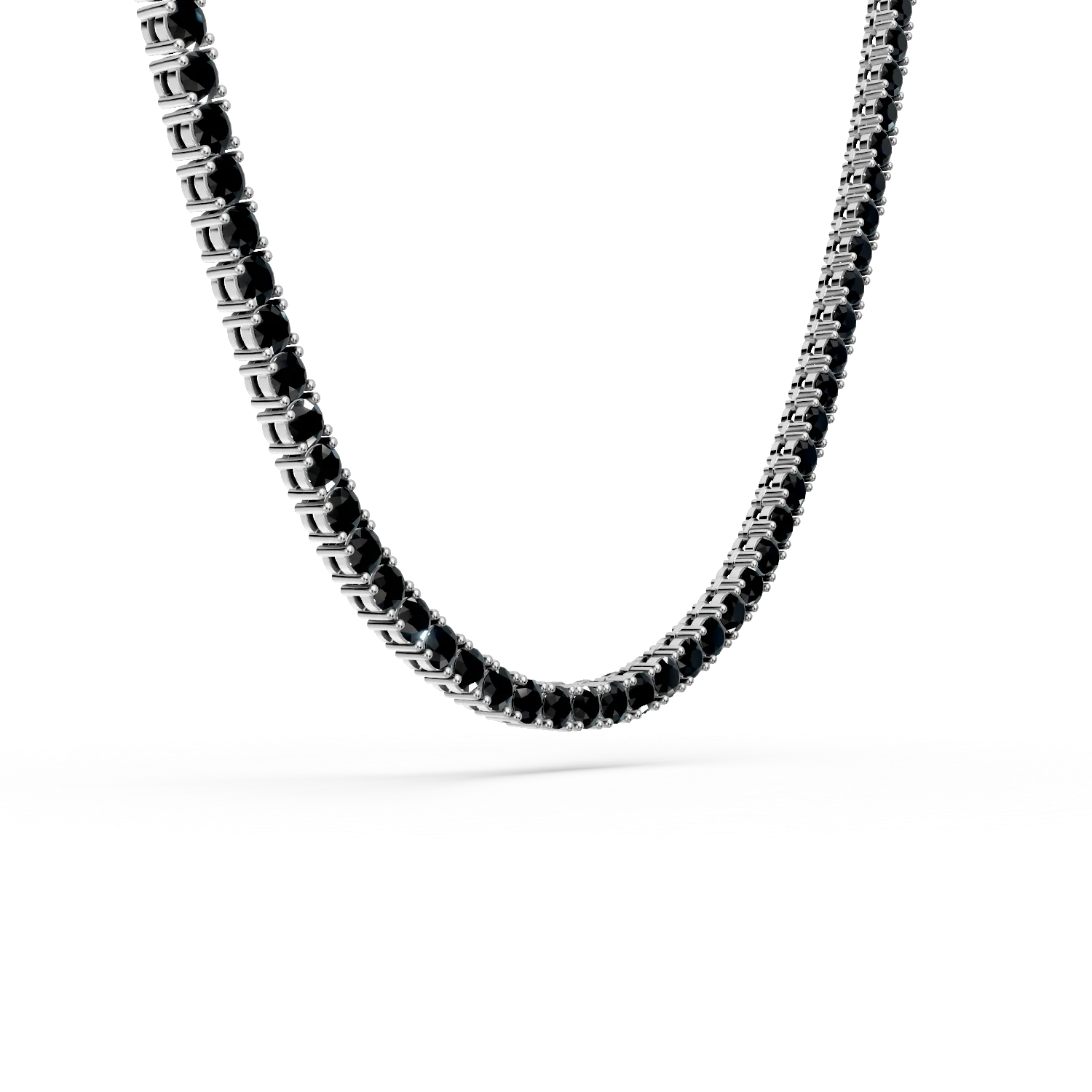 Colier tennis din argint cu zirconii negre