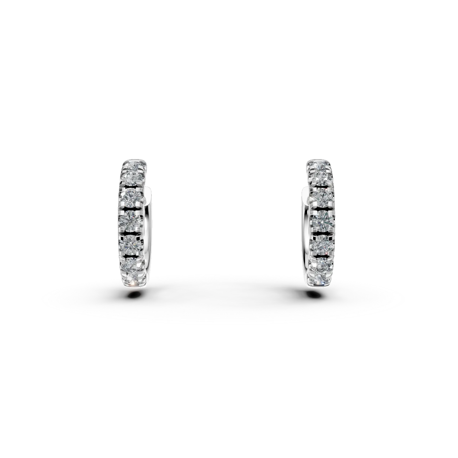 Cercei creole din aur alb cu diamante de 0.2ct create in laborator