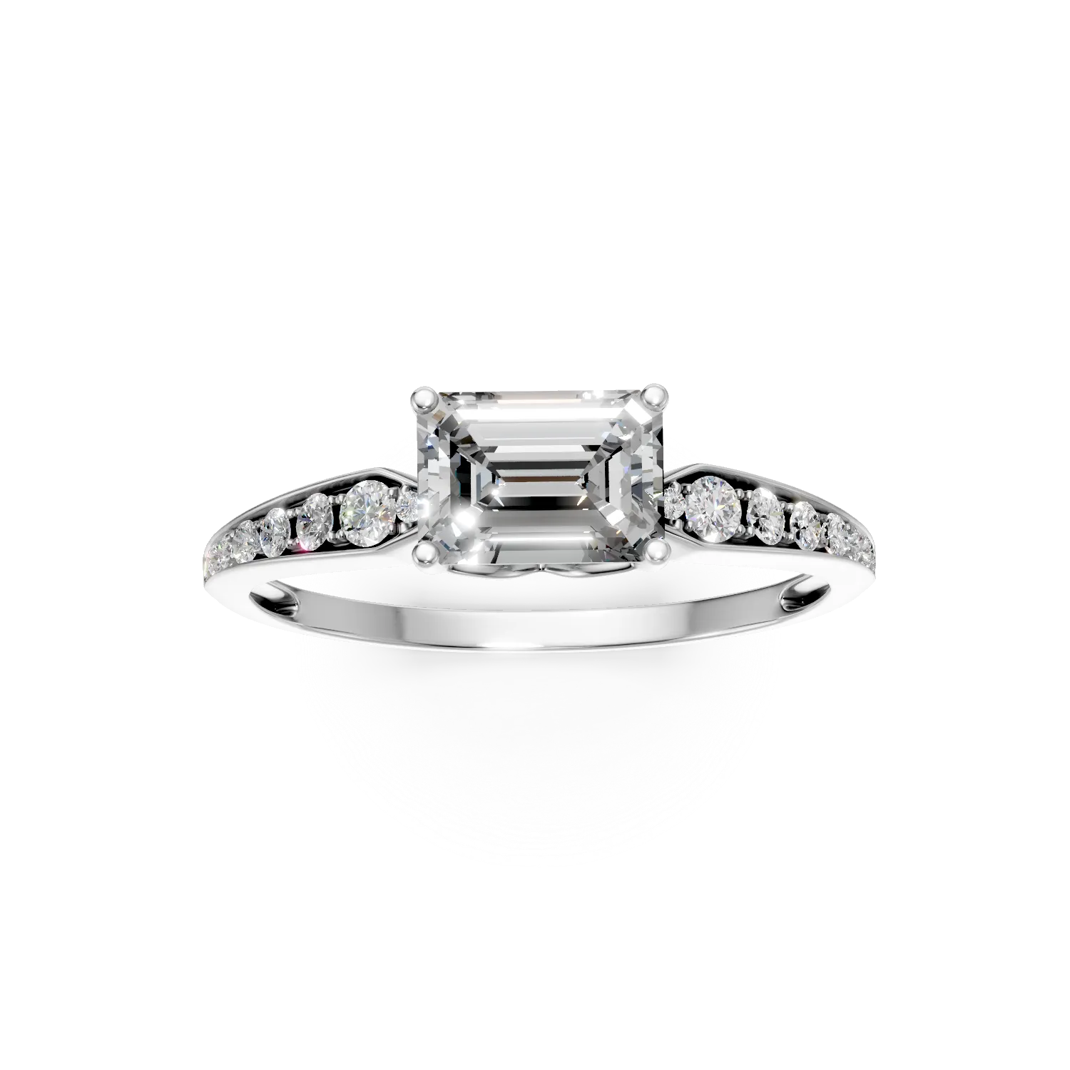 Inel din aur alb cu diamante de 1.2ct create in laborator