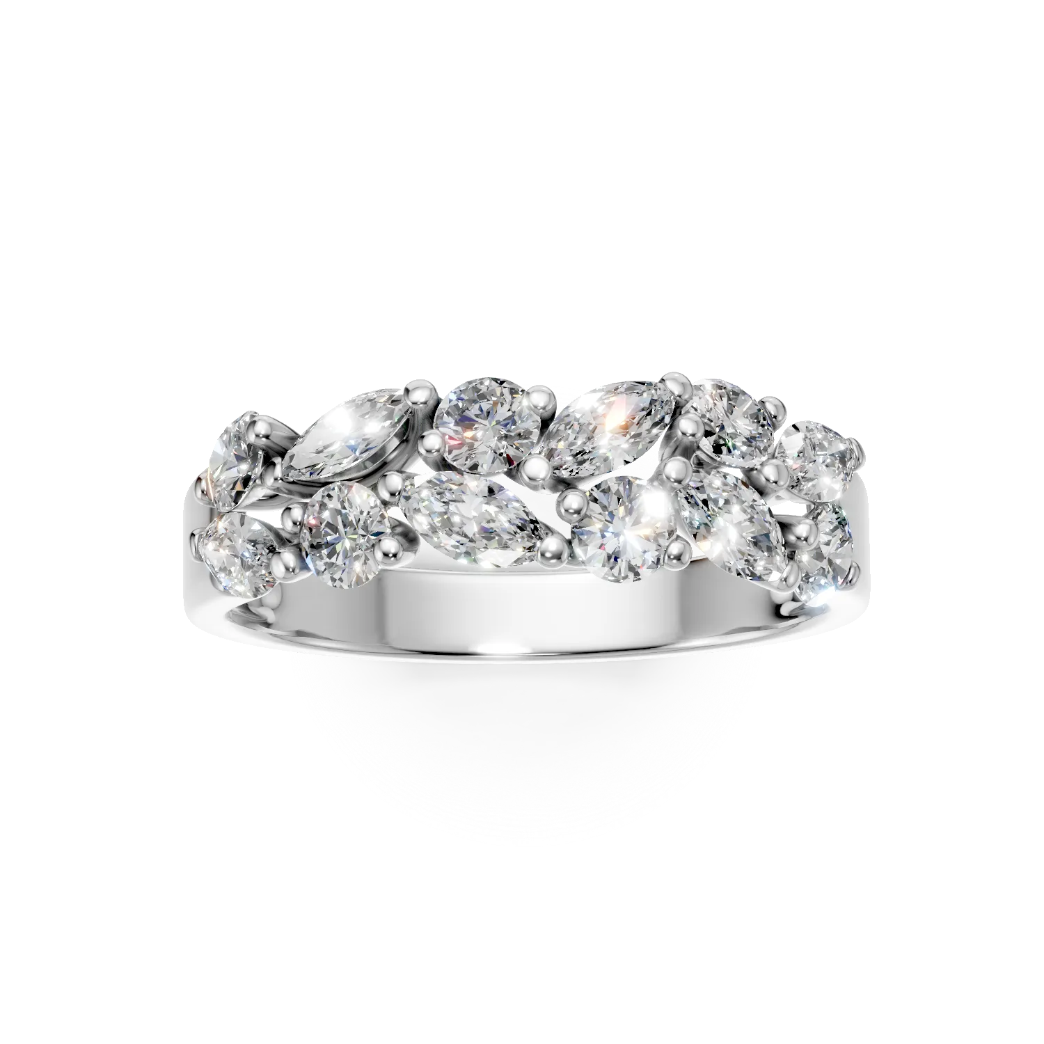 Inel din aur alb cu diamante de 1.1ct create in laborator