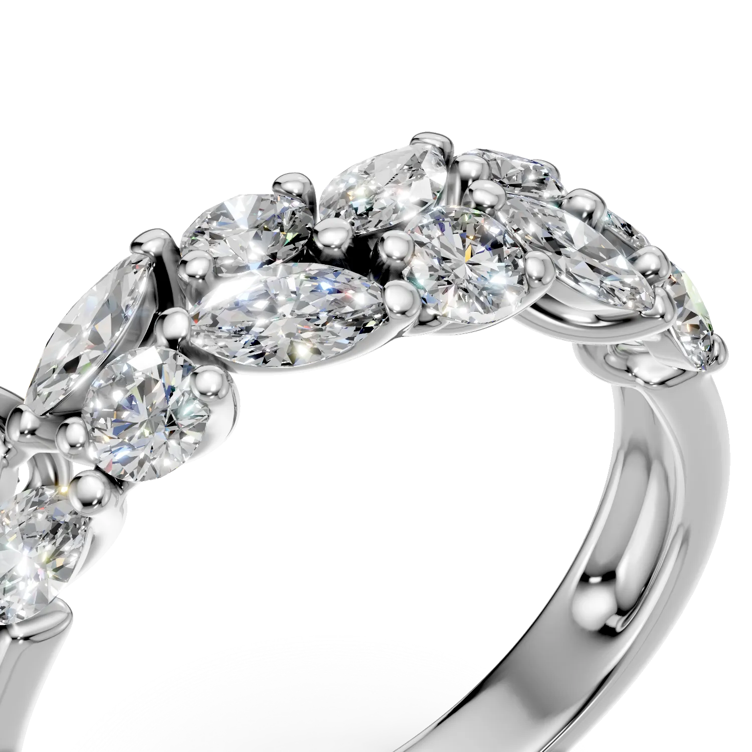 Inel din aur alb cu diamante de 1.1ct create in laborator