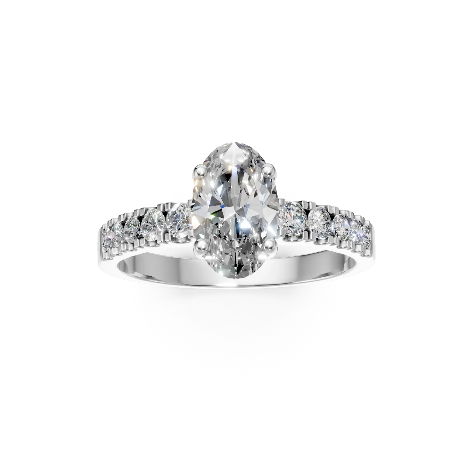 Inel din aur alb cu diamante de 1.9ct create in laborator