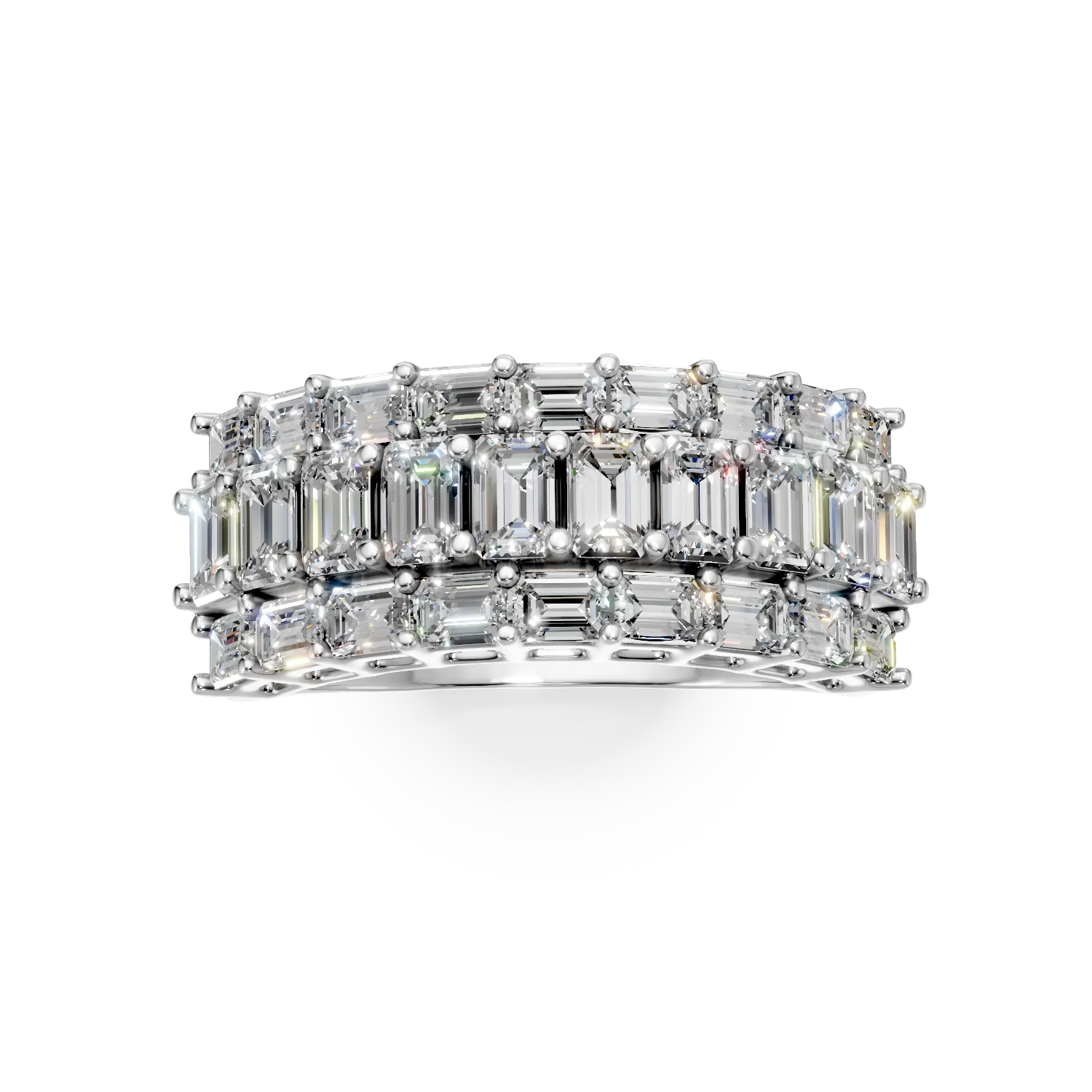 Inel din aur alb cu diamante microsetting de 2.9ct create in laborator
