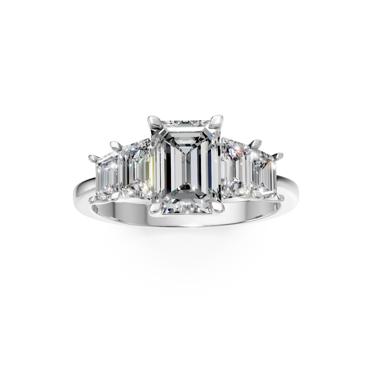 Inel din aur alb cu diamante de 3.5ct create in laborator