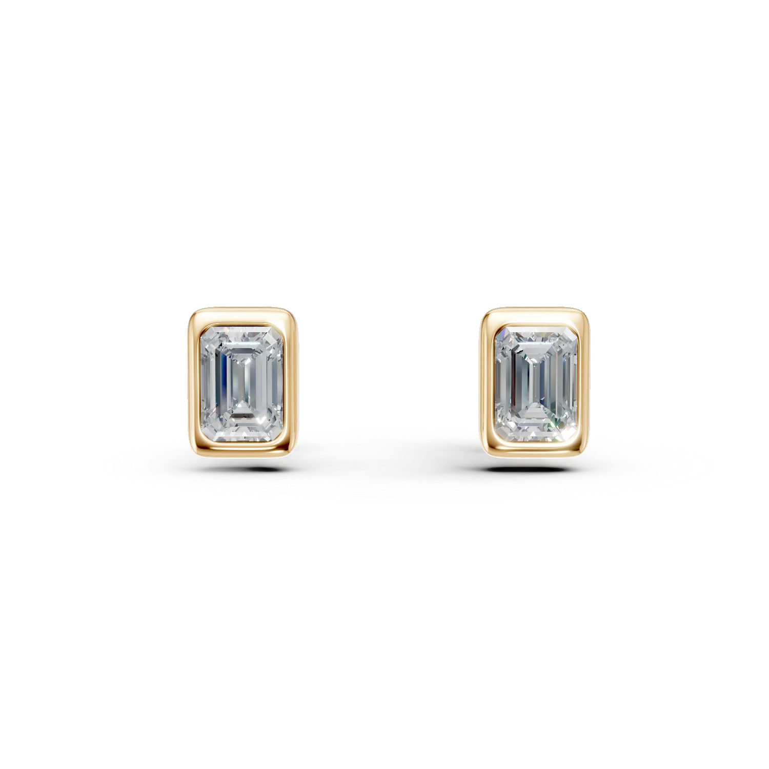 Cercei din aur galben cu diamante de 2.1ct create in laborator