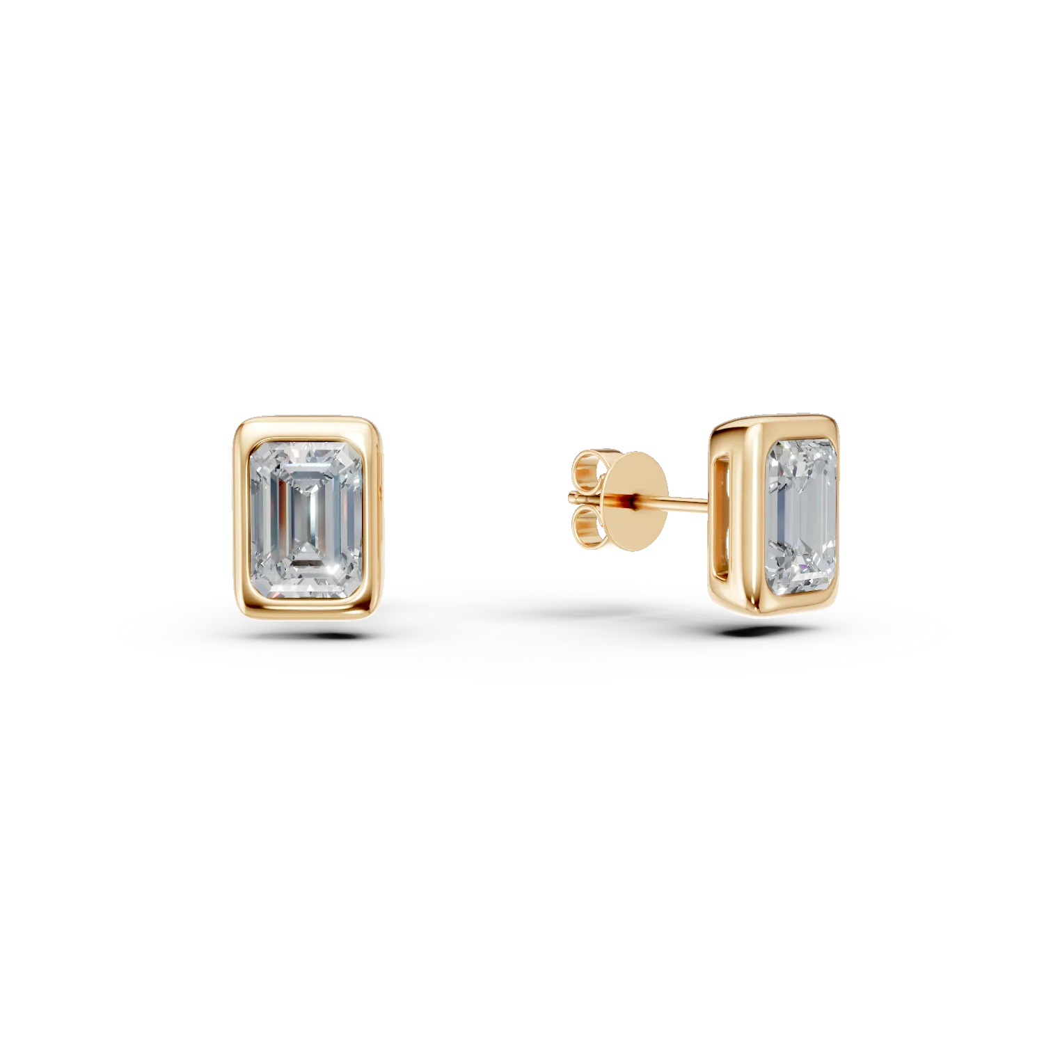 Cercei din aur galben cu diamante de 2.1ct create in laborator