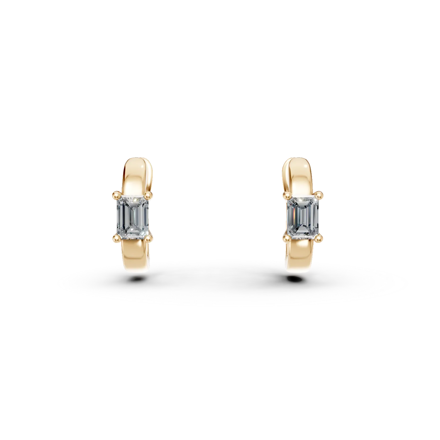 Cercei creole din aur galben cu diamante de 1.3ct create in laborator