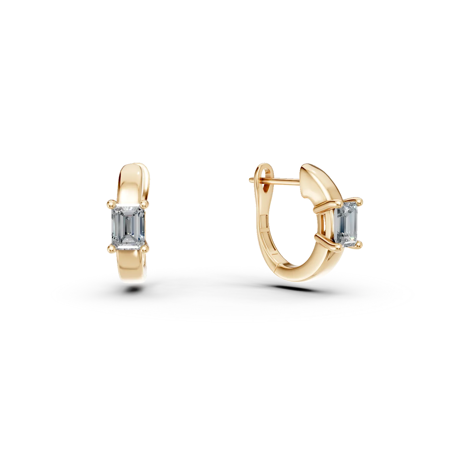 Cercei creole din aur galben cu diamante de 1.3ct create in laborator