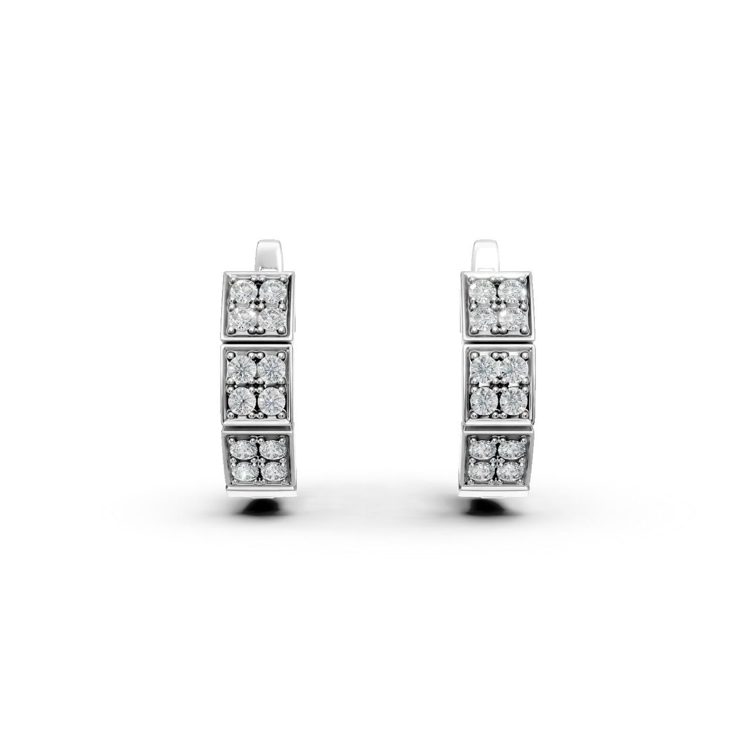 Cercei hoop din aur alb cu diamante de 0.3ct create in laborator