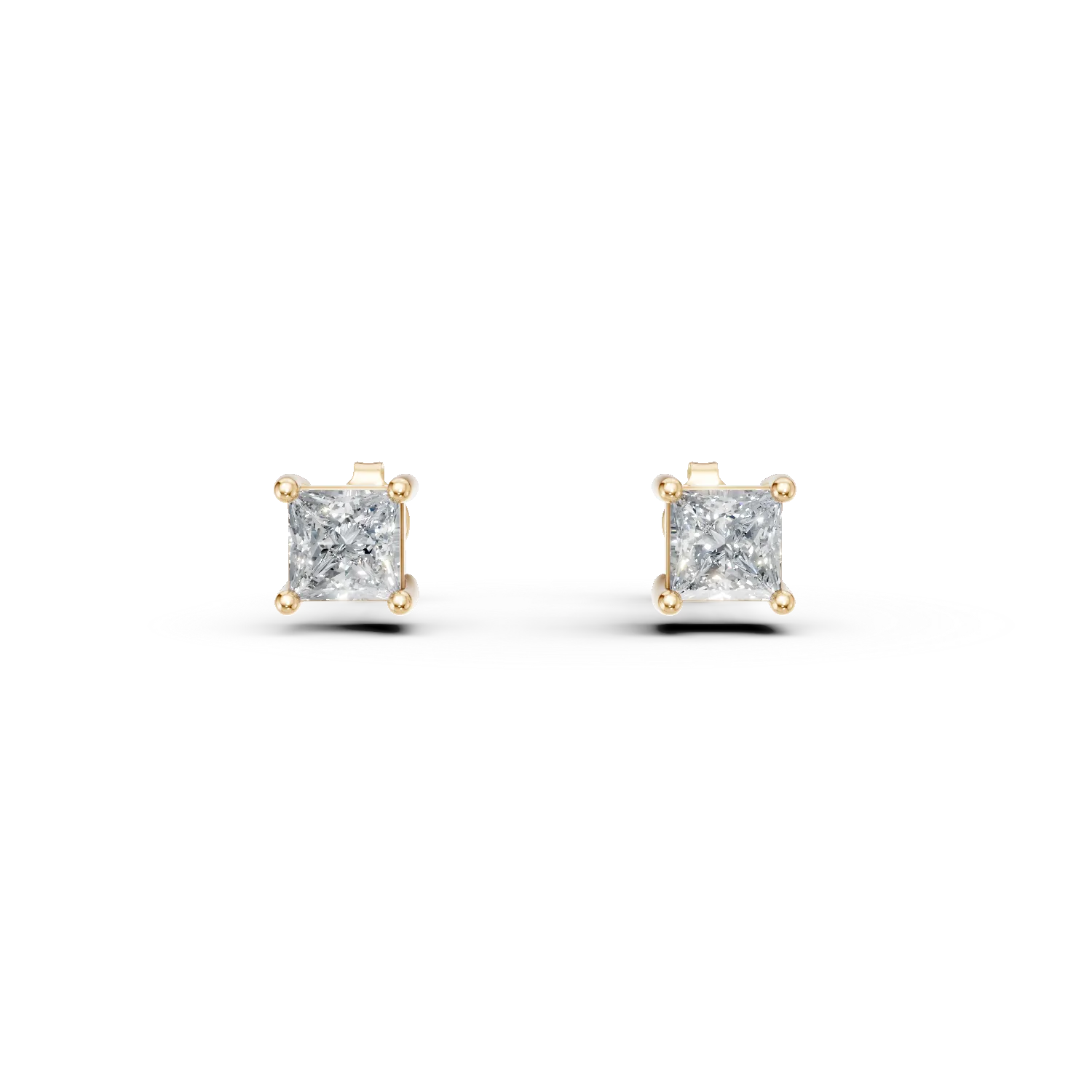 Cercei stud din aur galben cu diamante de 0.3ct create in laborator