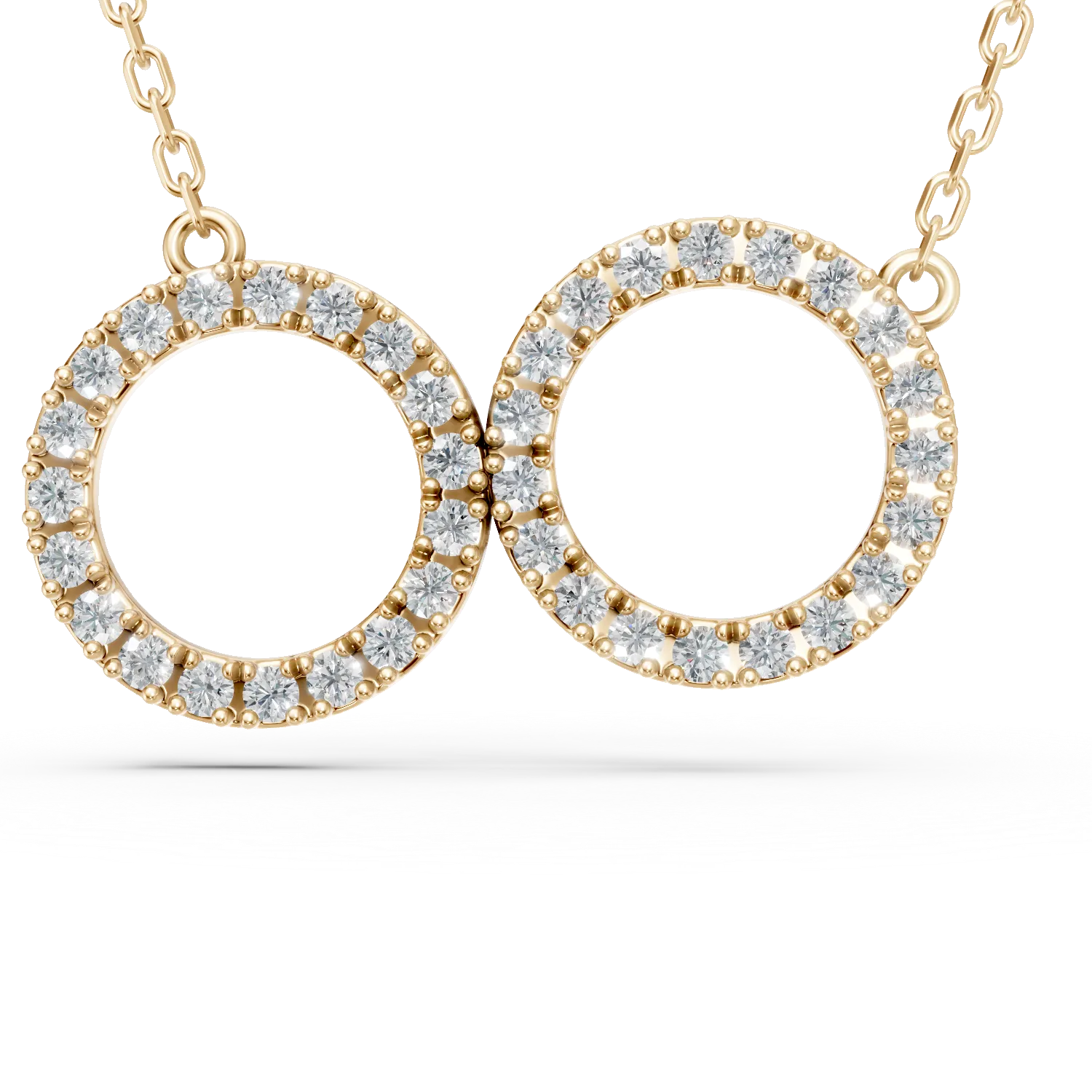 Lant cu pandantiv geometric din aur galben cu diamante de 0.3ct create in laborator - imagine 7