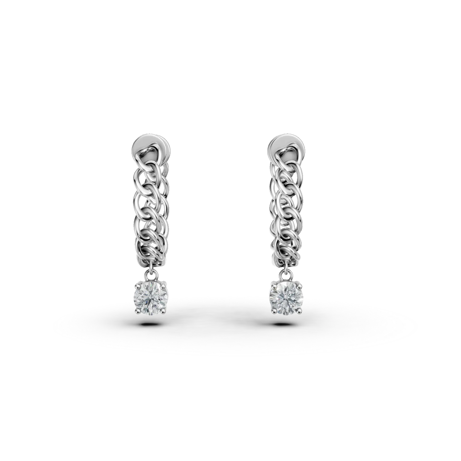 Cercei creole din aur alb cu diamante de 0.5ct create in laborator