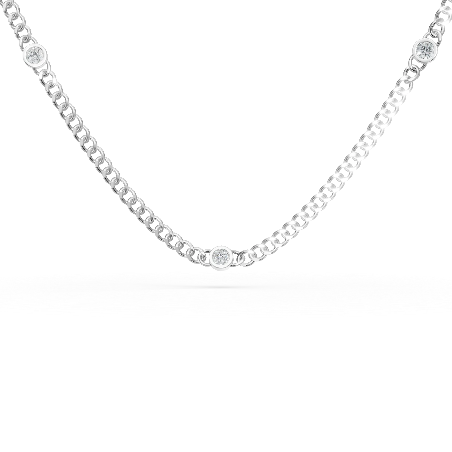 Colier din aur alb cu diamante de 0.4ct create in laborator