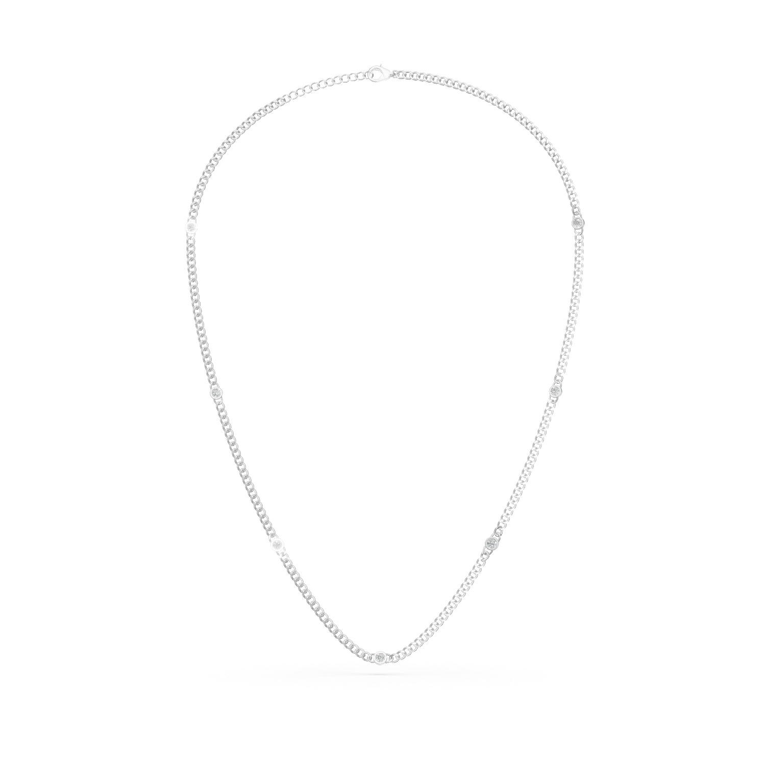 Colier din aur alb cu diamante de 0.4ct create in laborator