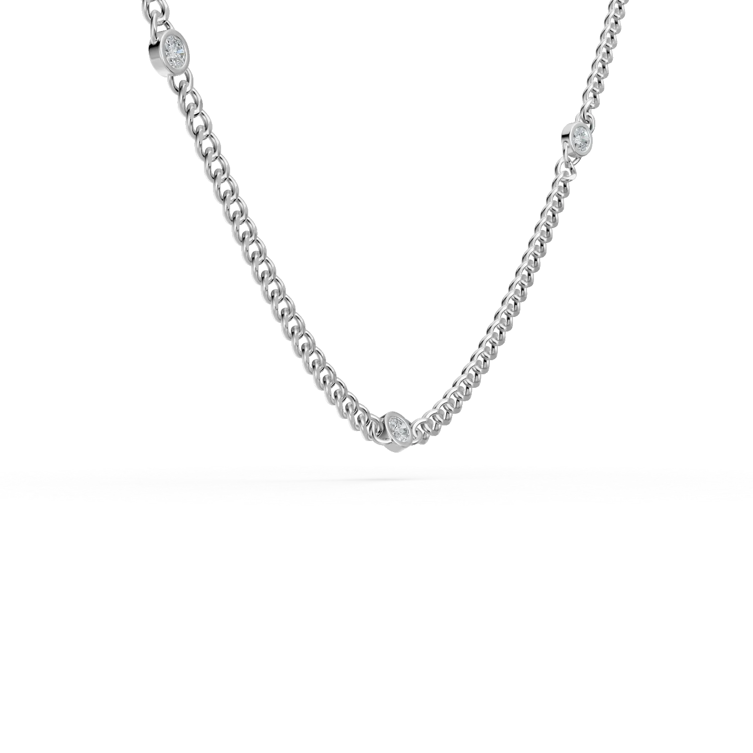 Colier din aur alb cu diamante de 0.4ct create in laborator