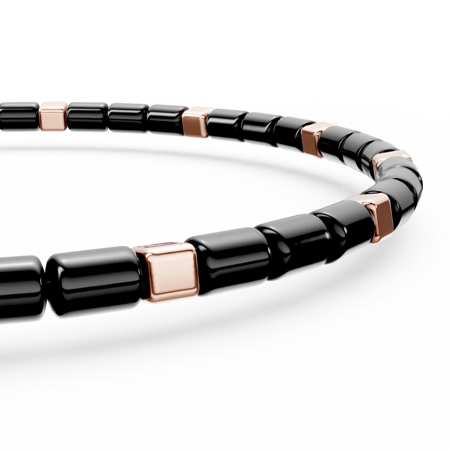Bratara din otel roz-negru cu hematite de 8.7ct pentru barbati