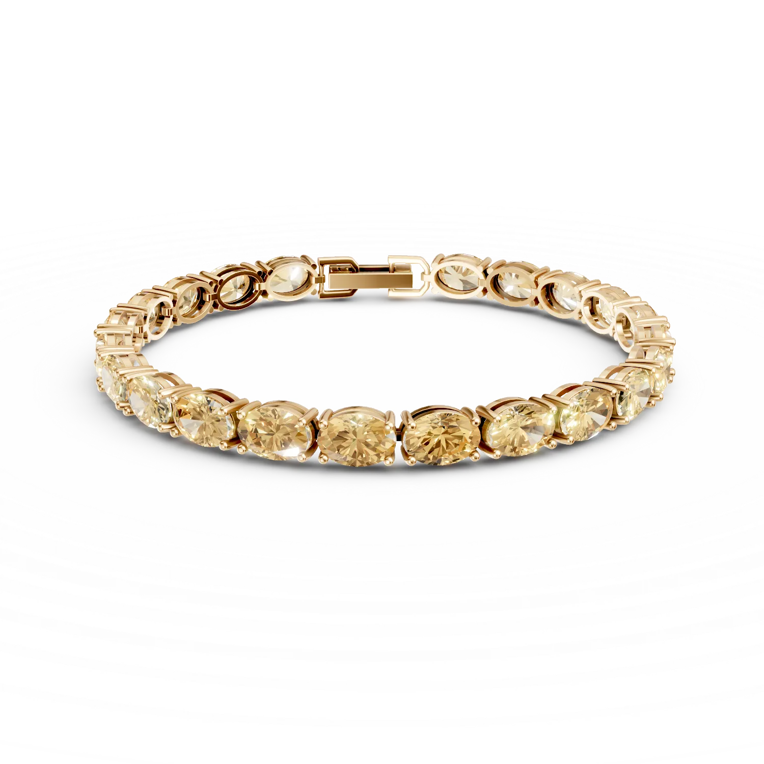 Bratara tennis din argint galben cu zirconii champagne si incolore - imagine 7