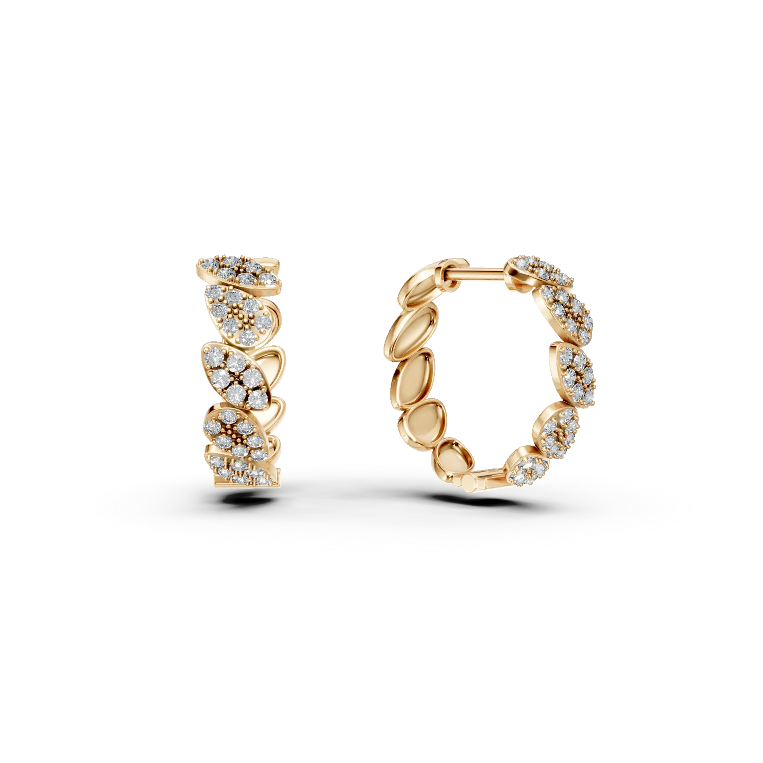 Cercei creole din aur galben cu diamante de 0.5ct create in laborator Apparel & Accessories > Jewelry > Earrings DAAR 2 Cercei creole din aur galben cu diamante de 0.5ct create in laborator Apparel & Accessories > Jewelry > Earrings DAAR 2