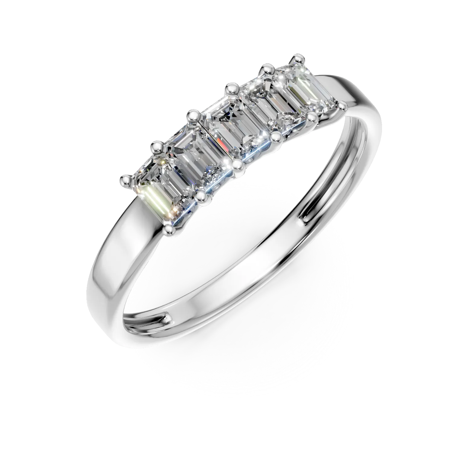 Inel din aur alb cu diamante de 0.4ct create in laborator