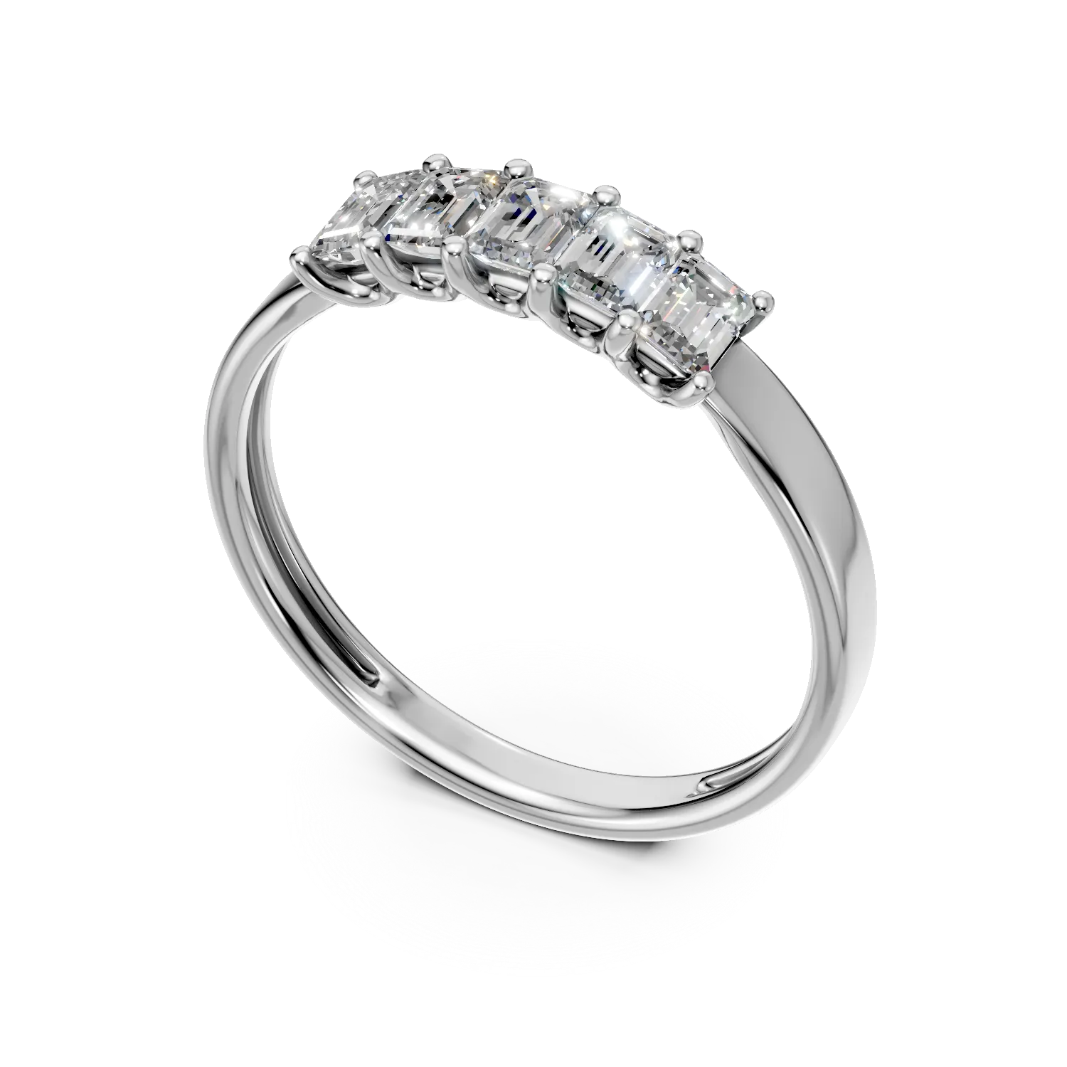 Inel din aur alb cu diamante de 0.4ct create in laborator