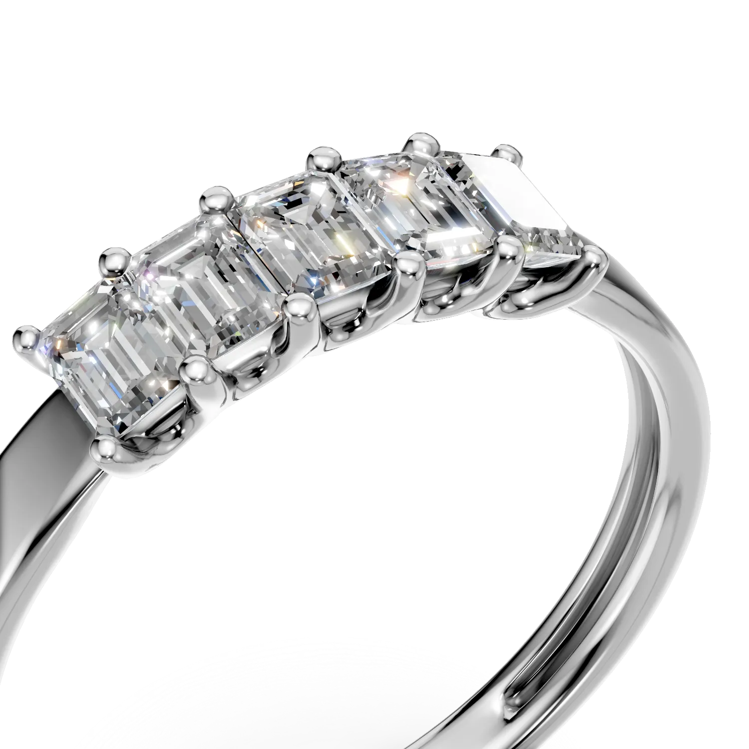 Inel din aur alb cu diamante de 0.4ct create in laborator