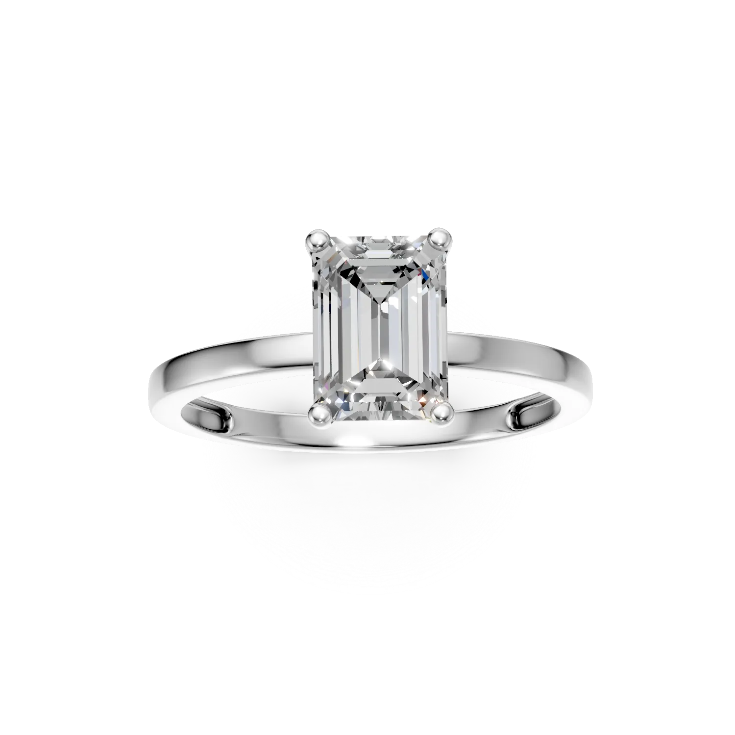 Inel de logodna din aur alb cu diamant solitaire de 1.5ct creat in laborator