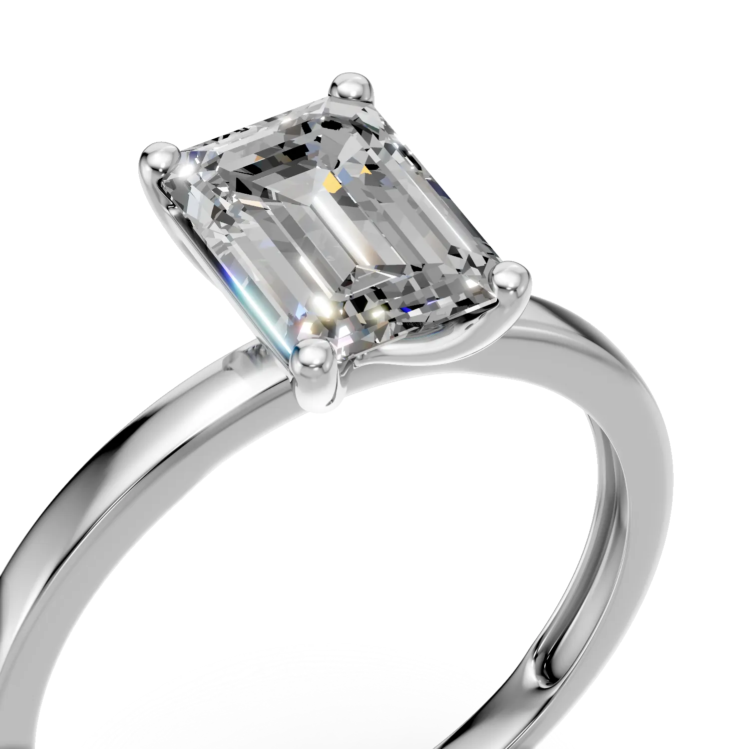 Inel de logodna din aur alb cu diamant solitaire de 1.5ct creat in laborator