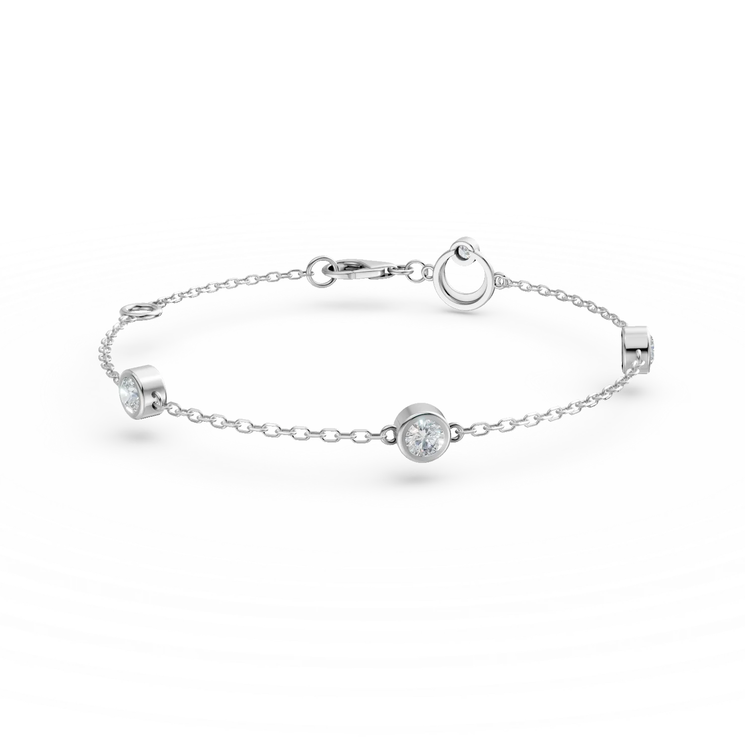 Bratara din aur alb cu diamante de 0.2ct create in laborator